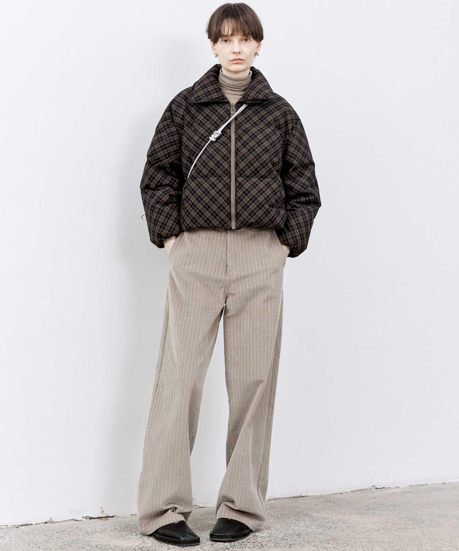Multi-Stripe Straight Narrow Corduroy Pants