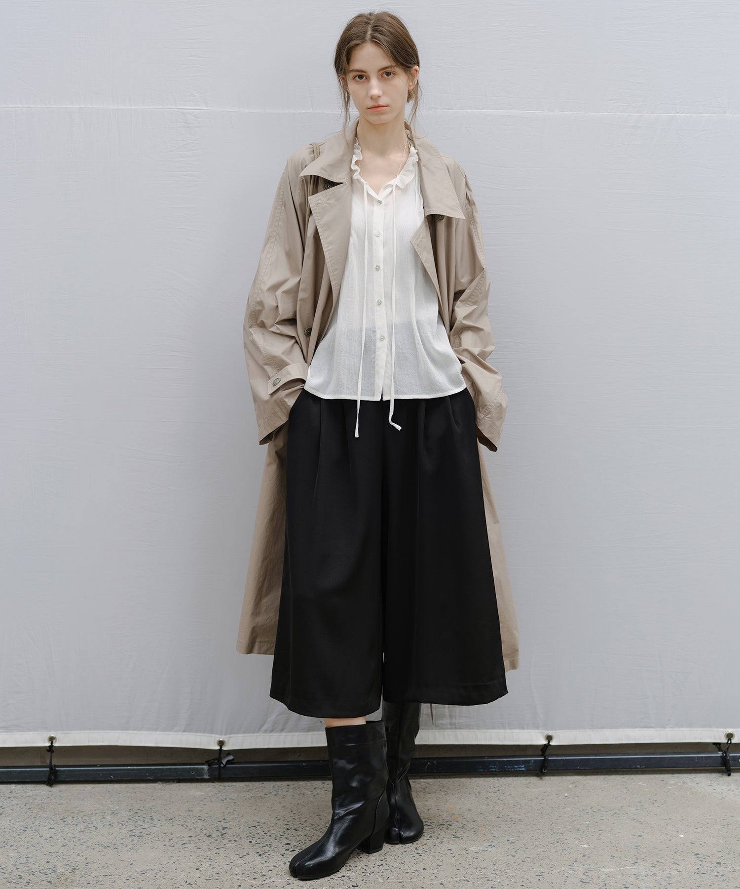 Wide-Leg Culotte Slacks