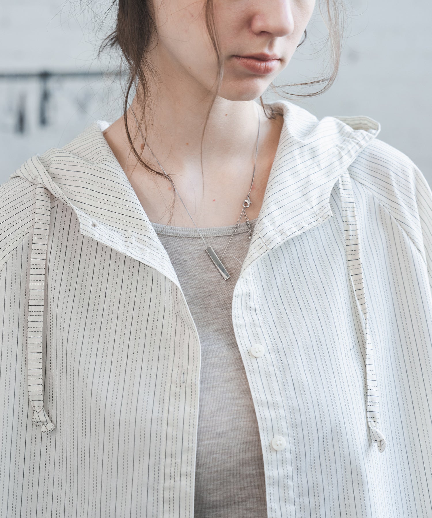 Striped Hooded Shirt Jacket – Drawstring & Relaxed Fit