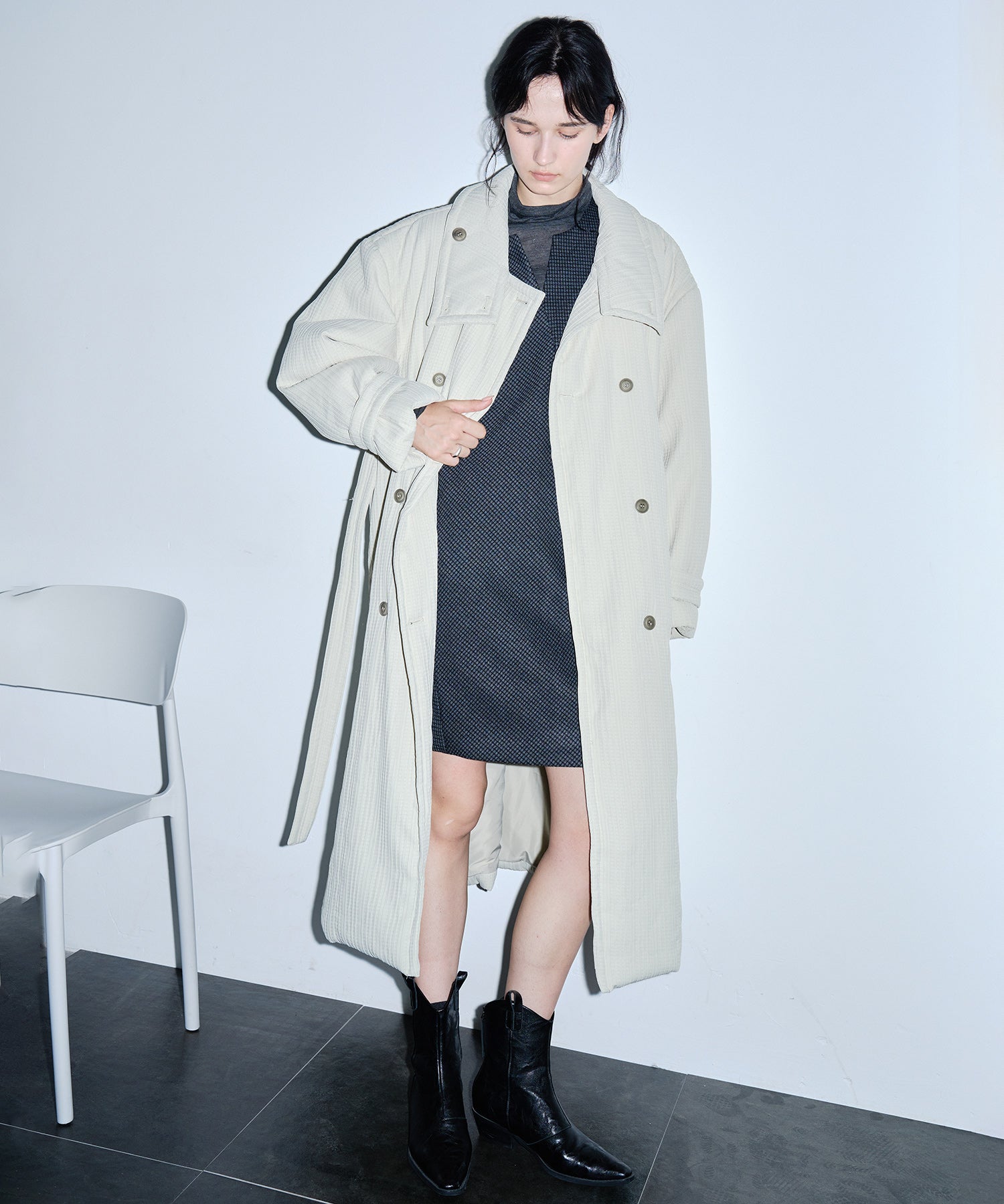 Stand Collar Oversized Long Cotton Coat