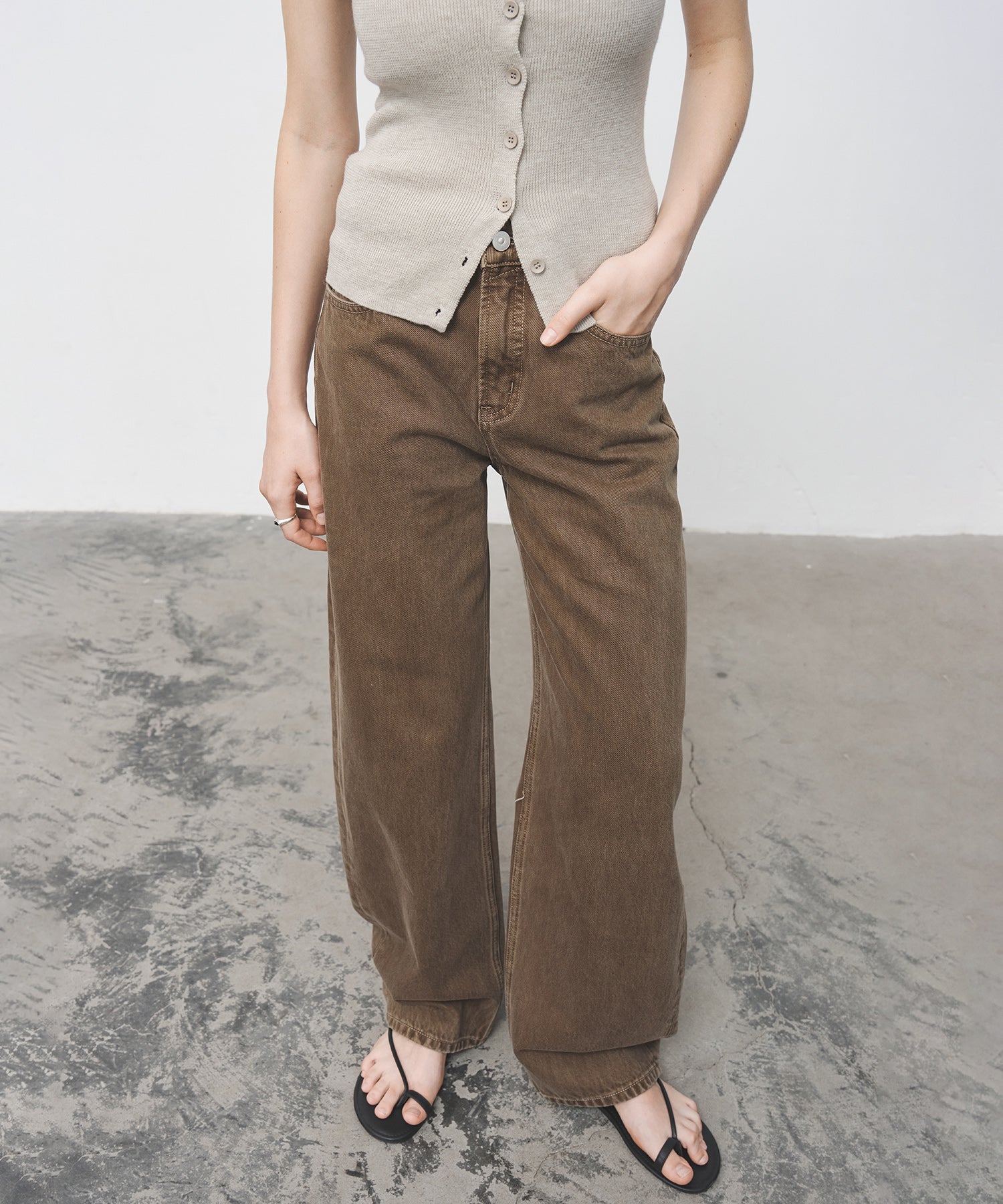 Mid-Rise Straight Wide-Leg Jeans