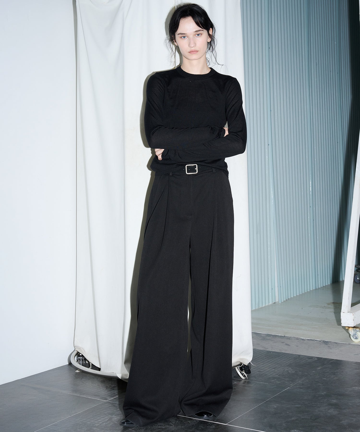 Straight Wide-Leg Trousers