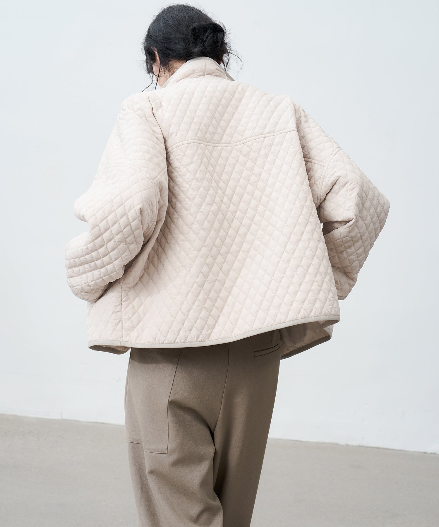 Asym Collar Quilted Padded Jacket