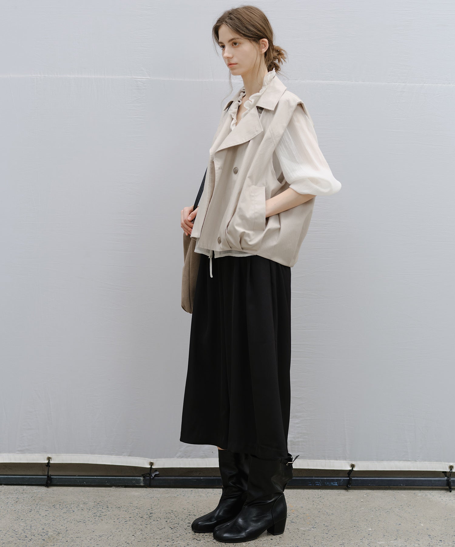 Wide-Leg Culotte Slacks