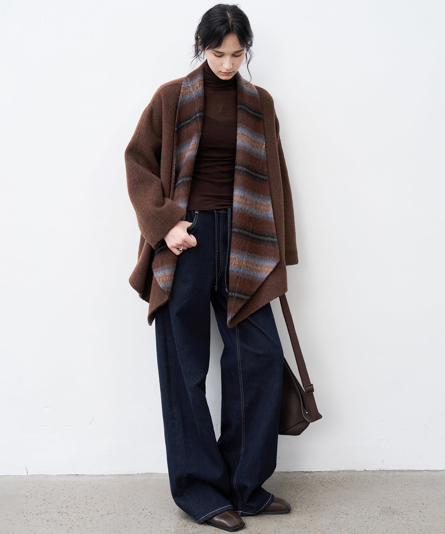 Drawstring Straight Washed Denim Pants