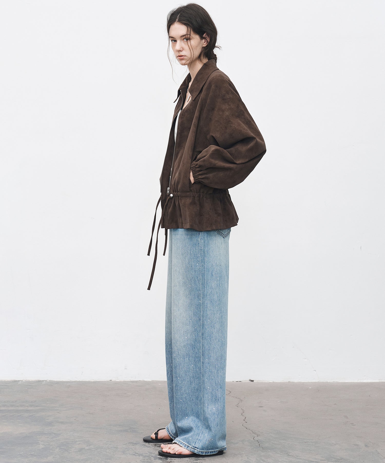 Drawstring-Waist Casual Jacket