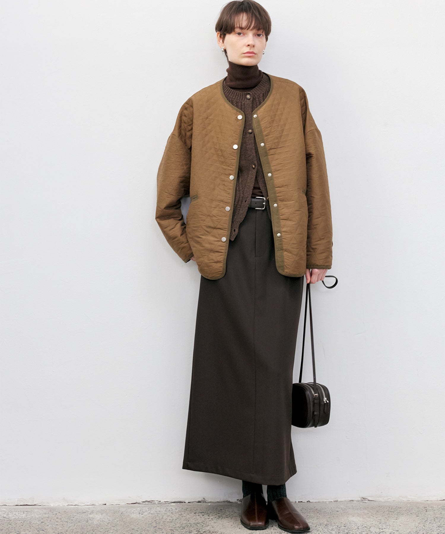 Back-slit maxi skirt