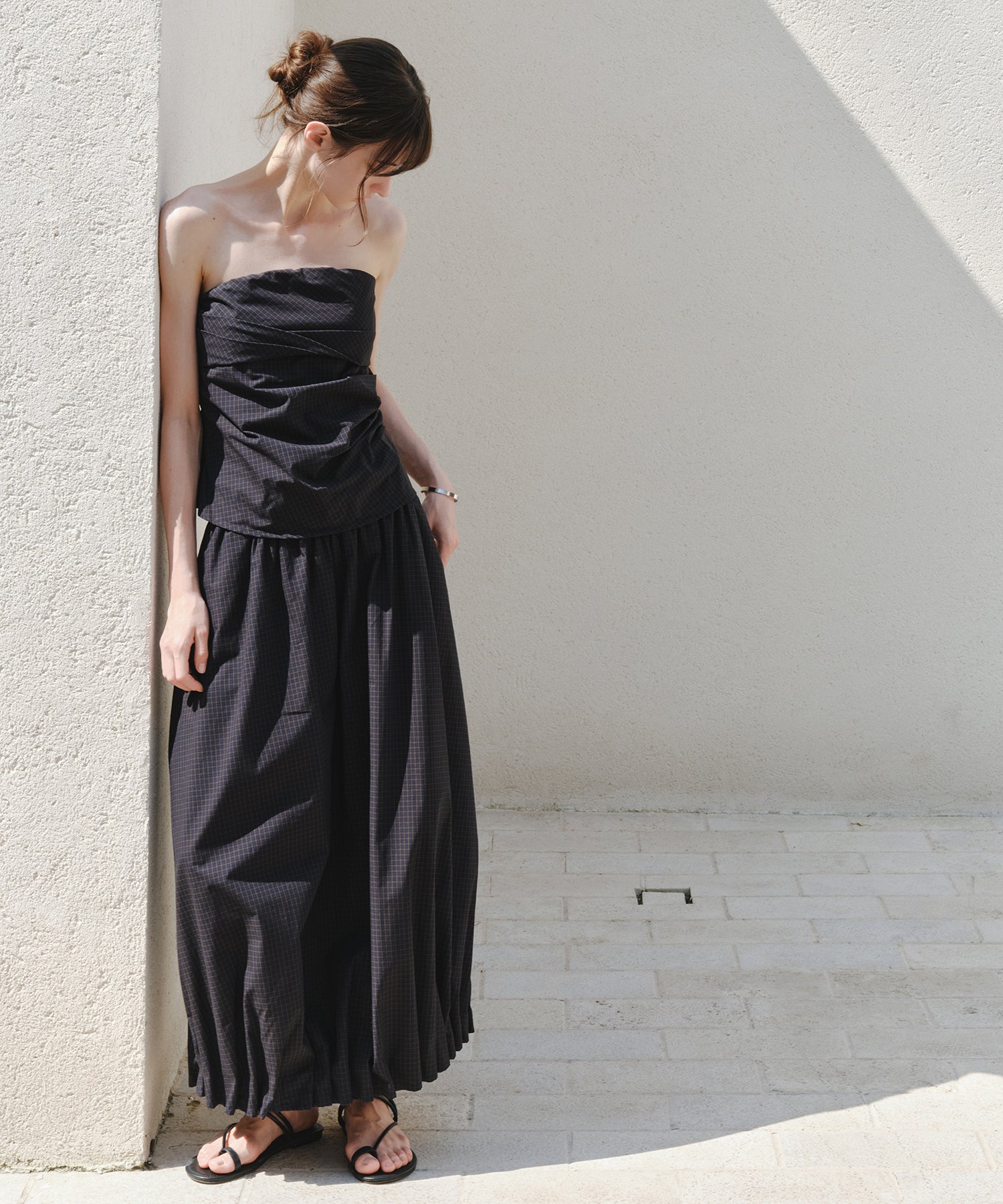 「7月上旬~中旬出荷」Tucked Balloon Hem Maxi Skirt