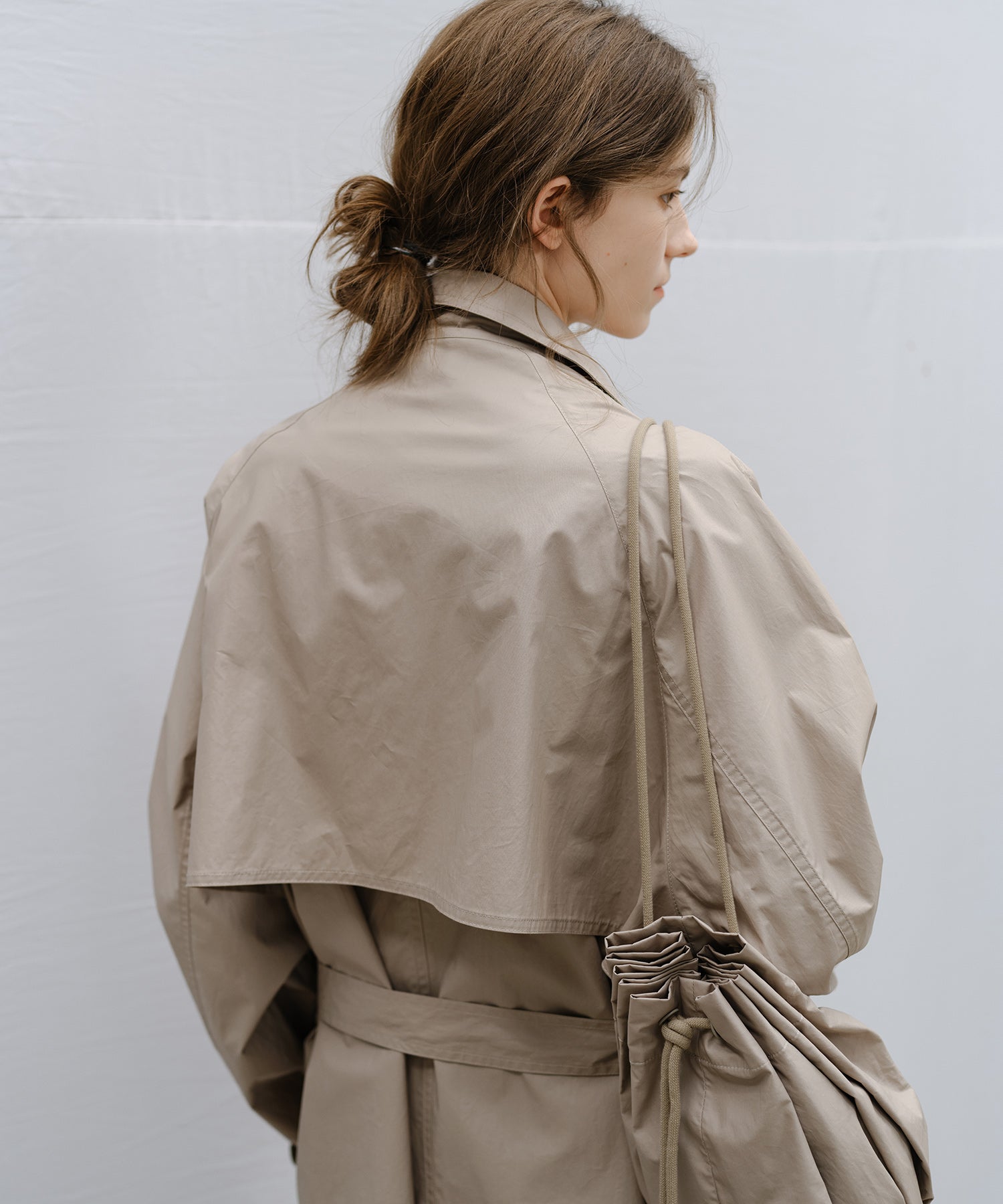 "Shipping from late February to early March" Belted Cropped Trench Jacket