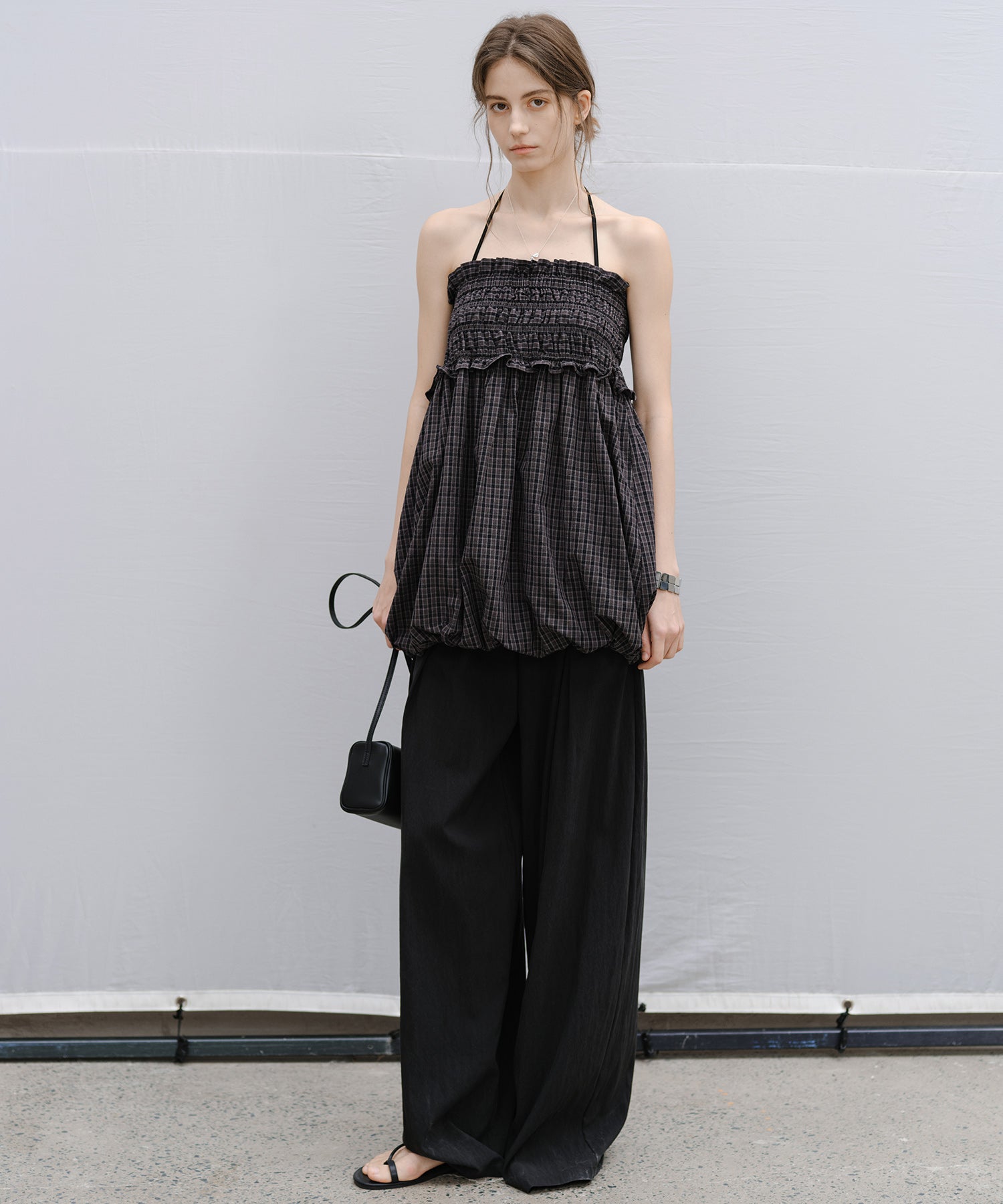 "Shipping from late February to early March" Curved Wide-Leg Drawstring Pants