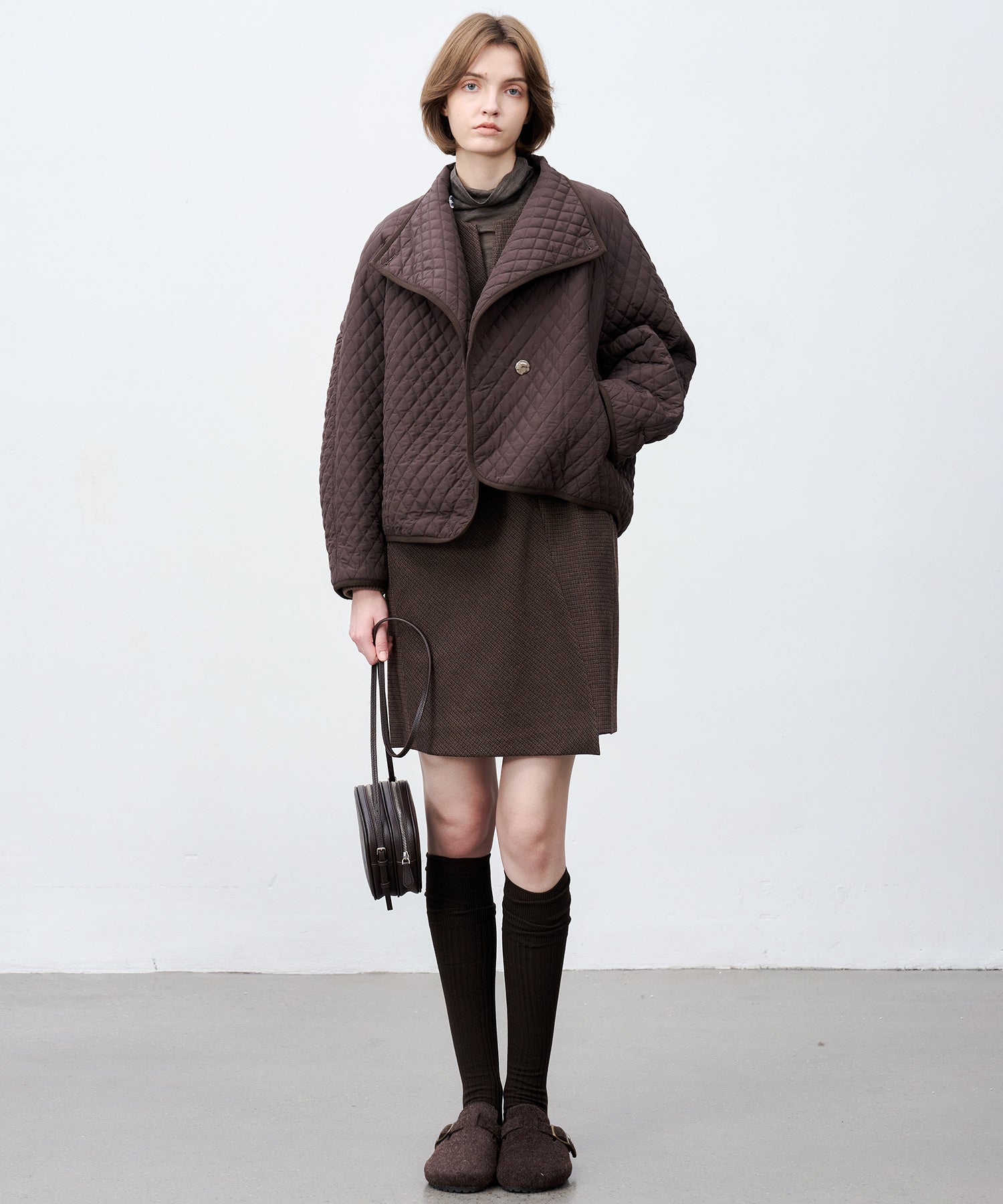 Jacquard Check Straight Jumper Dress