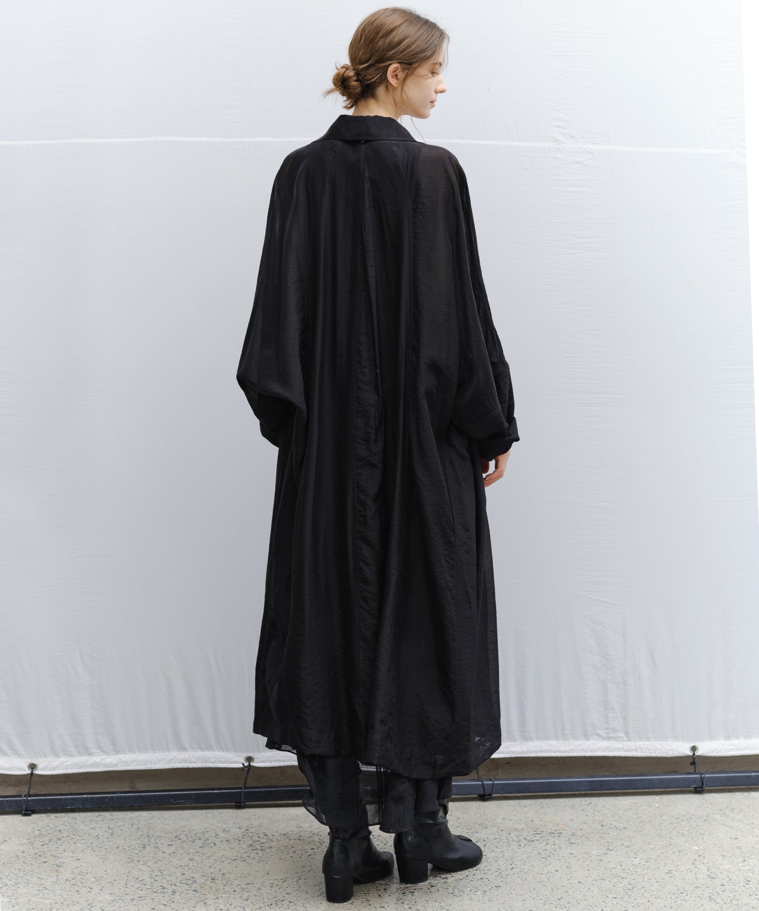 Silk Blend Sheer Long Coat