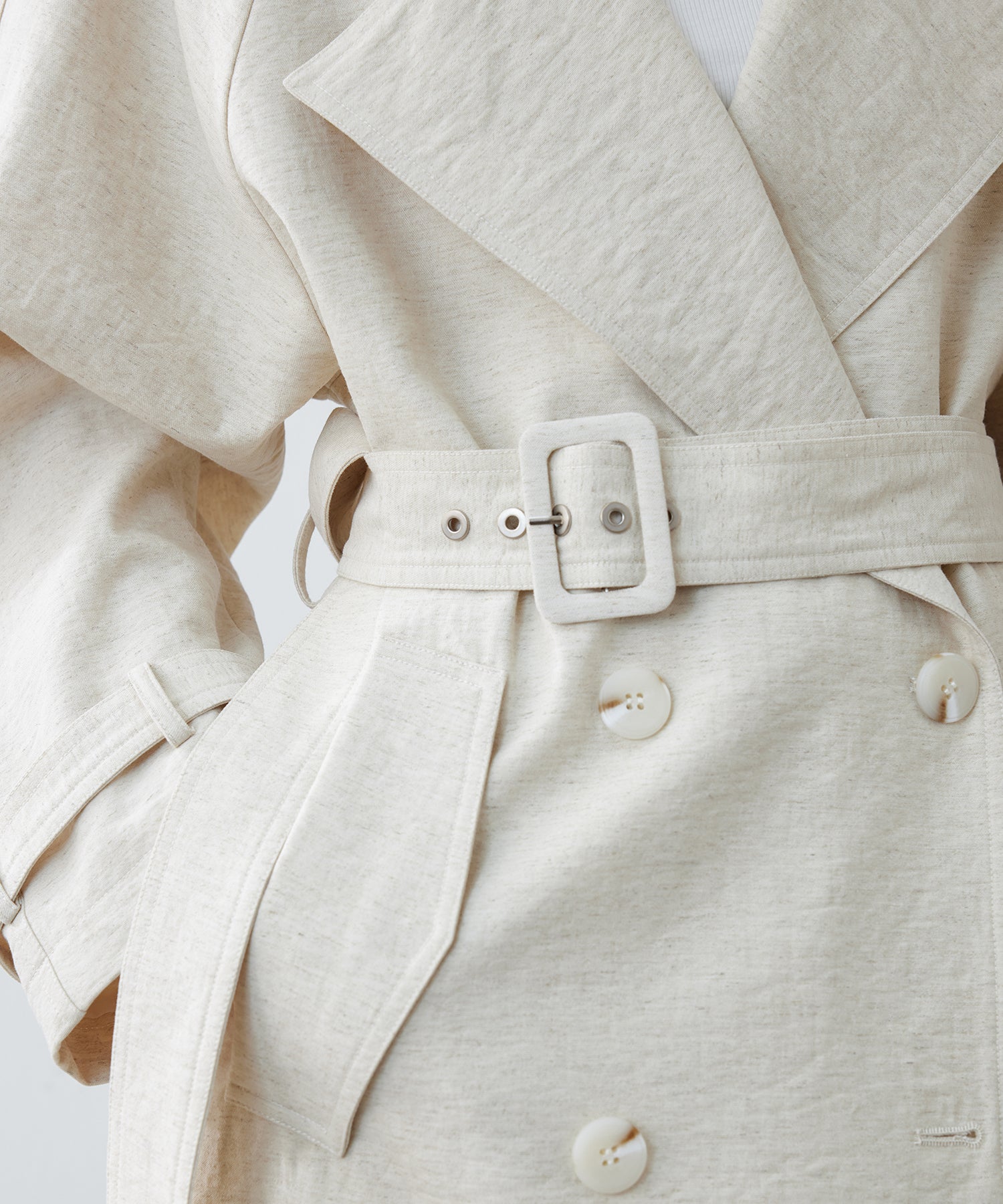 Double-Breasted Epaulette Trench Coat