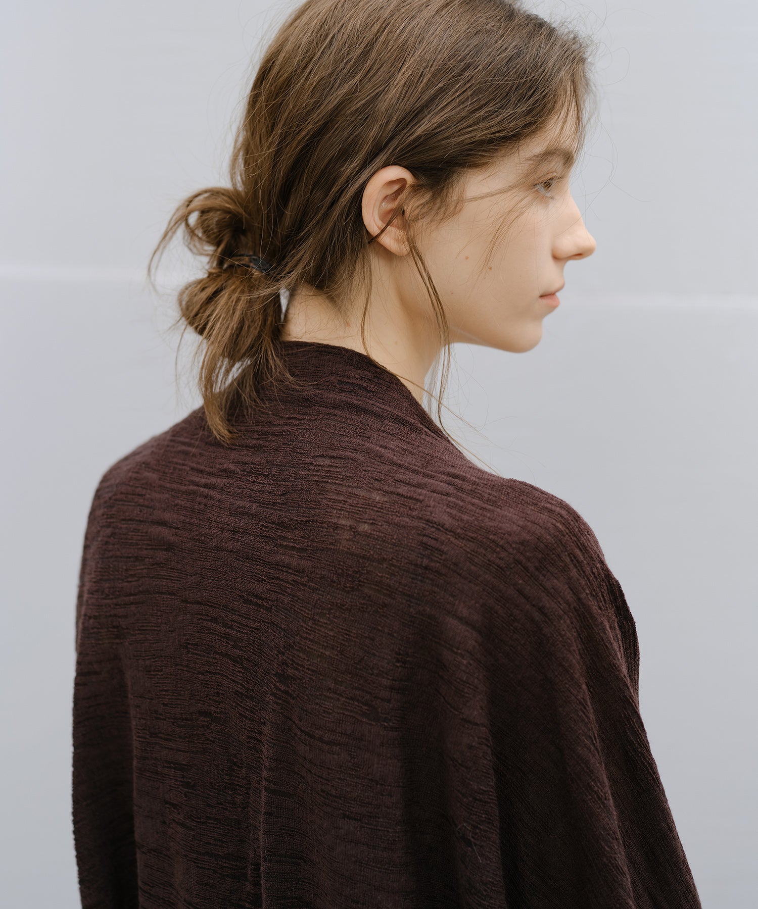 "Shipping from late February to early March" Textured Sheer Bolero Cardigan