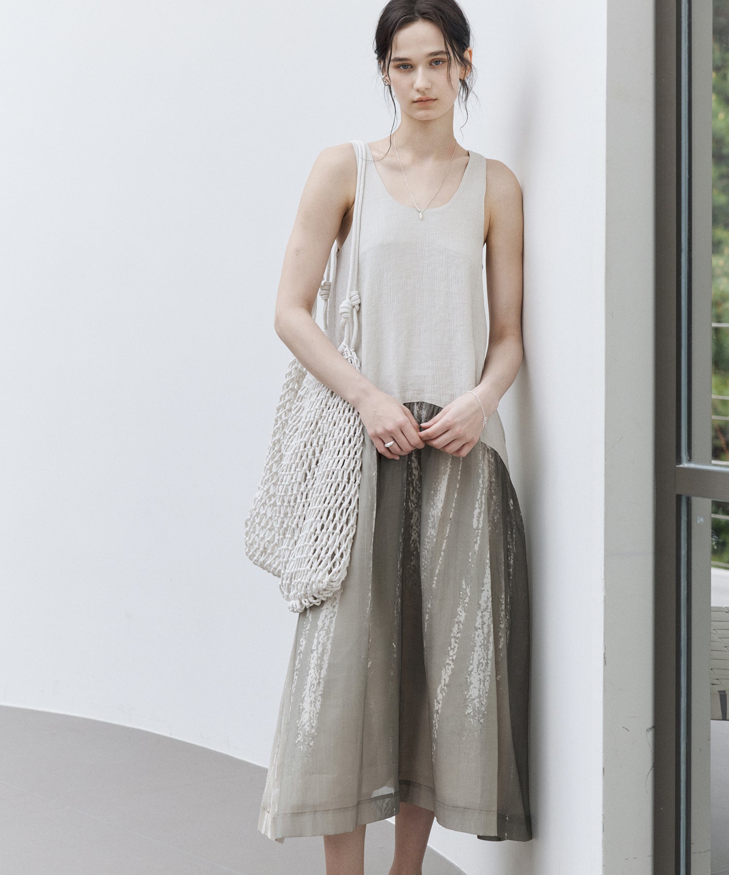Art Print Sheer Docking Dress