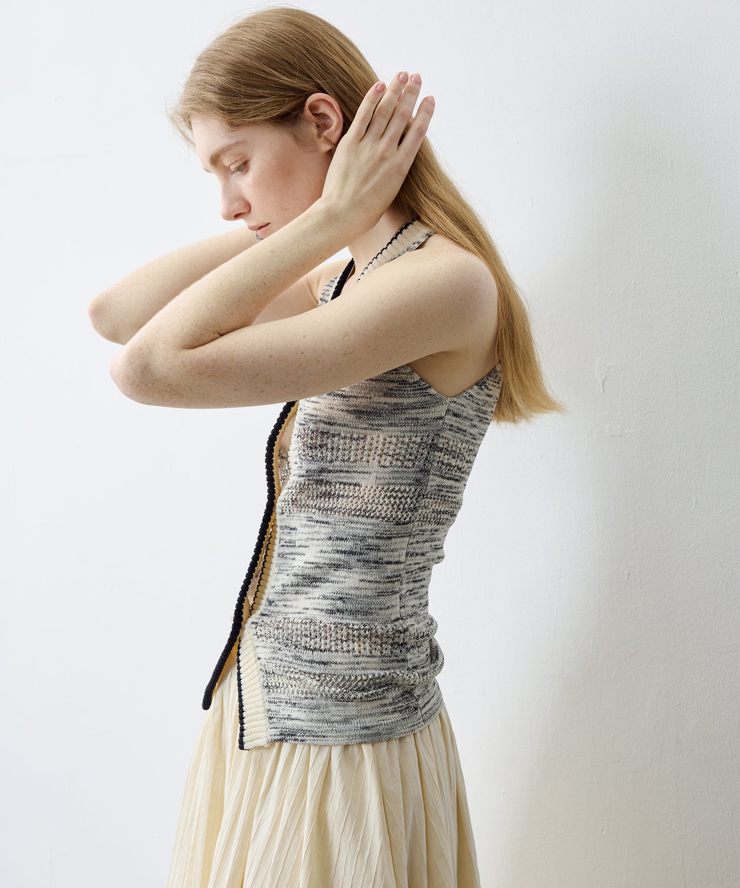 Melange Halter Knit Top