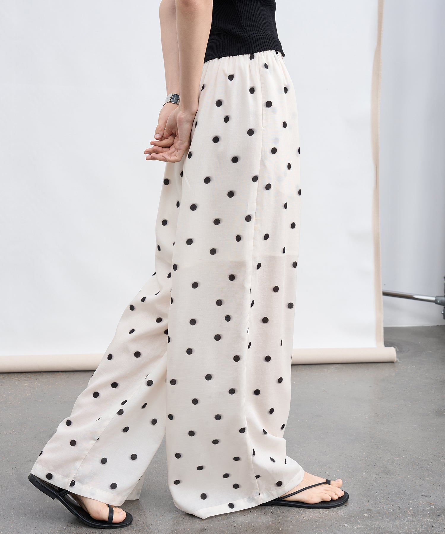 「6月上旬~中旬出荷」Polka Dot Wide Pants