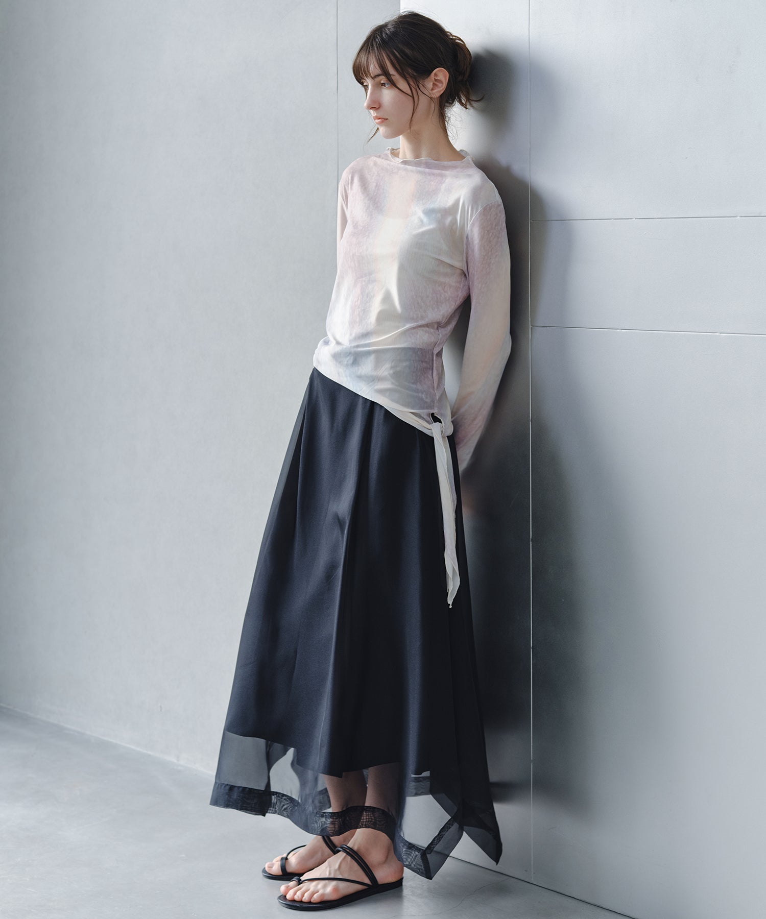「6月上旬~中旬出荷」Organza Layered Long Skirt