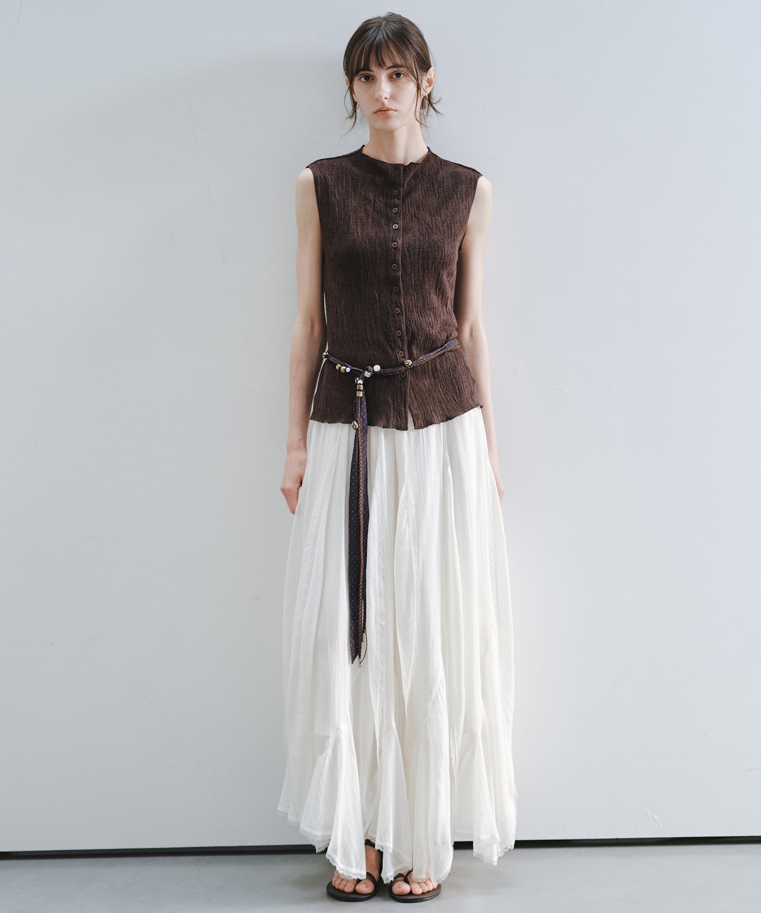 「6月上旬~中旬出荷」Asymmetric Layered Lace Skirt