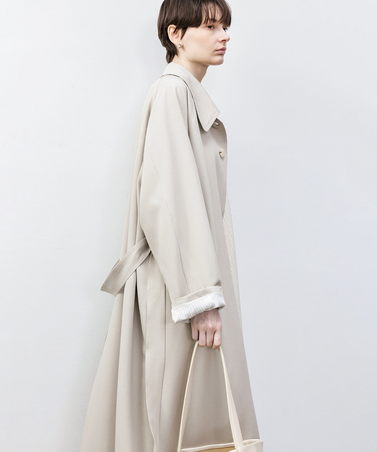 Big Collar Belted Trench Coat