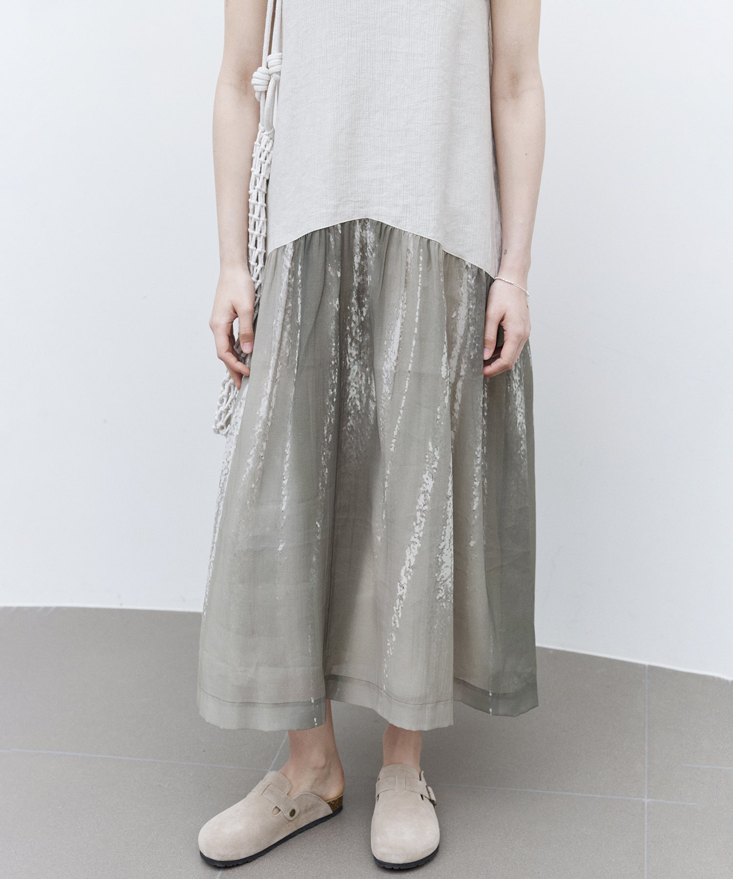 Art Print Sheer Docking Dress