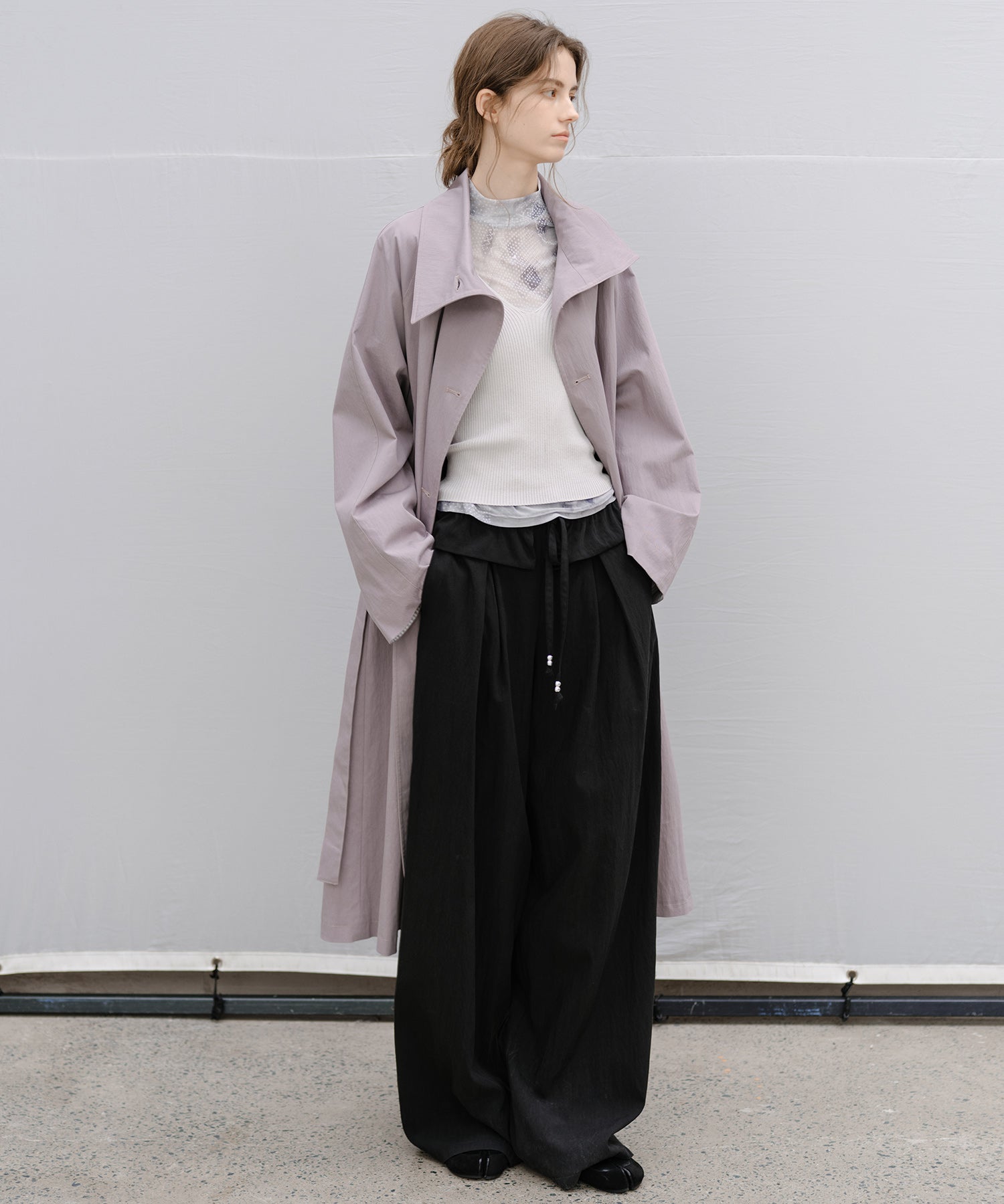 "Shipping from late February to early March" Curved Wide-Leg Drawstring Pants