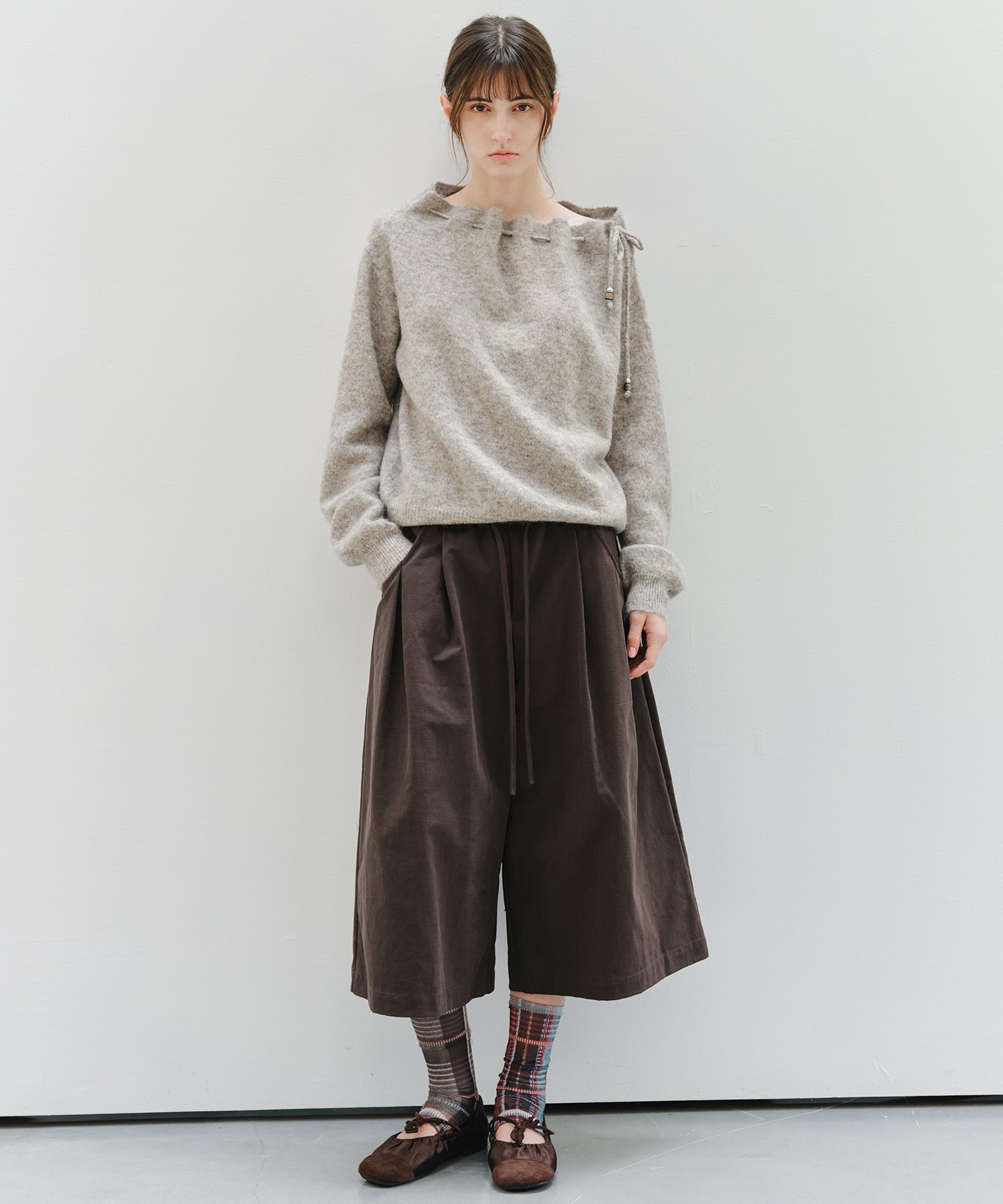 「9月下旬出荷予定」Vintage Check Sheer Leg Warmers