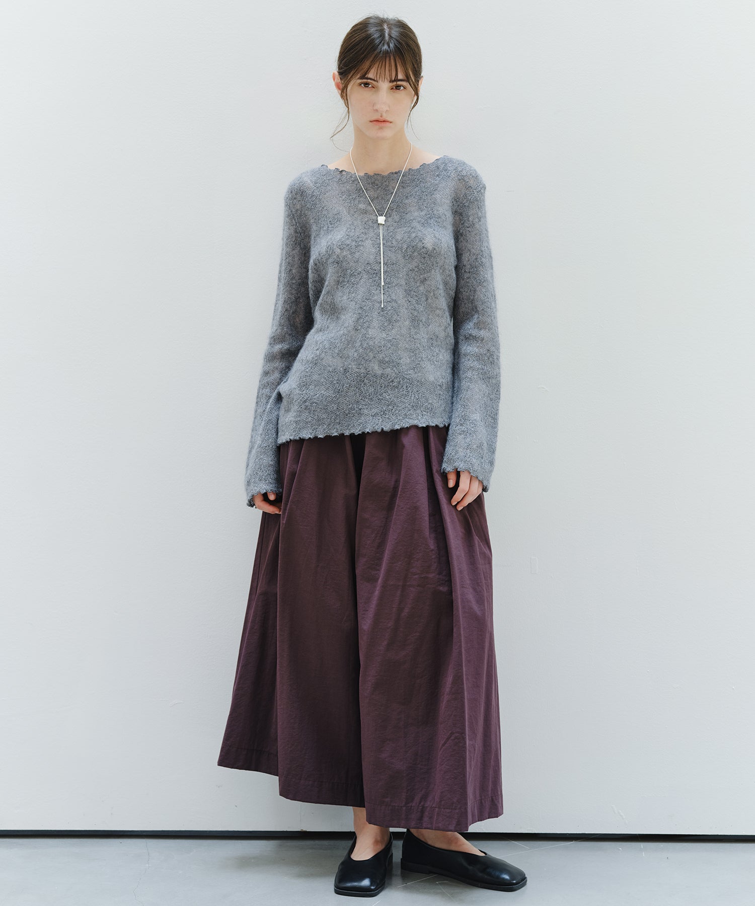 「9月下旬出荷予定」Matte Tuck Wide Skants