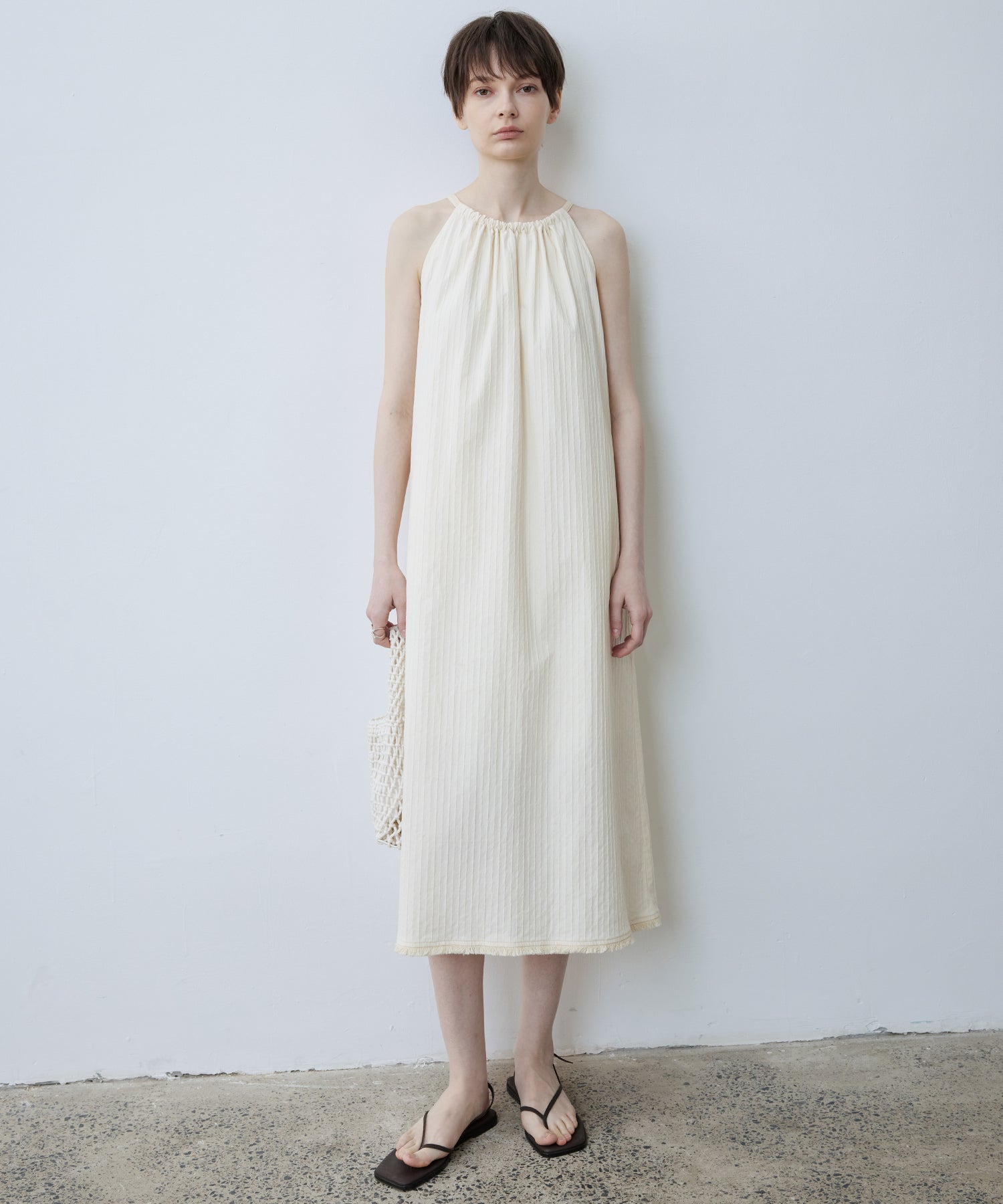 Fringe Hem Halter Neck Camisole Dress