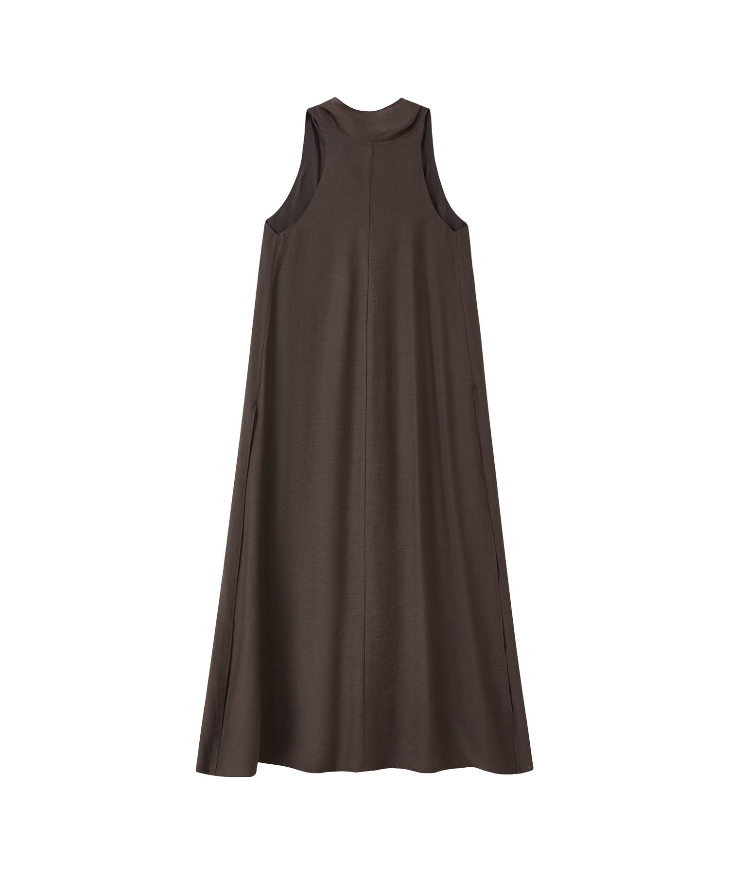 Acetate-Blend V-Neck Ribbon Detail Sleeveless Dress