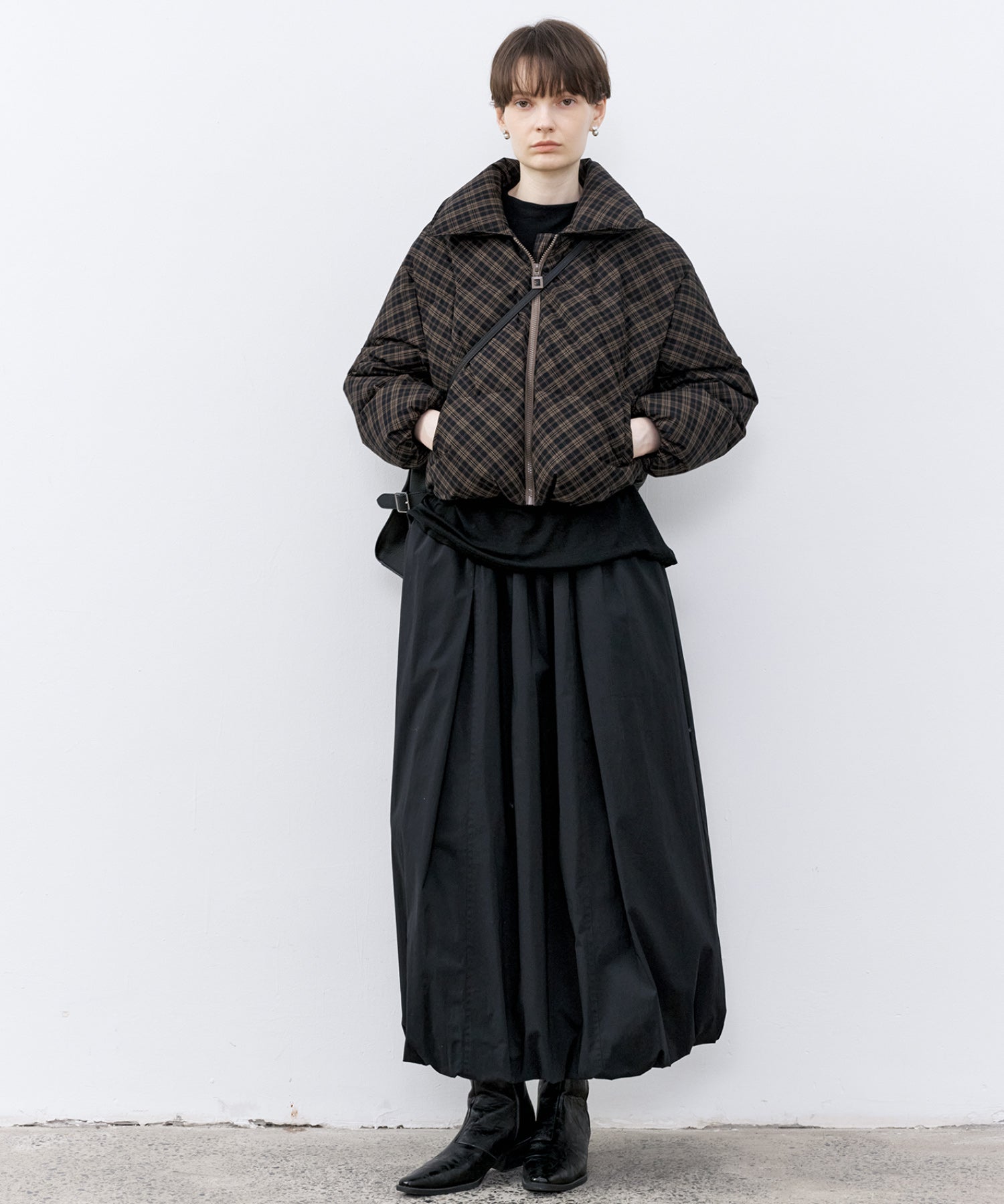 Check Pattern Down Coat