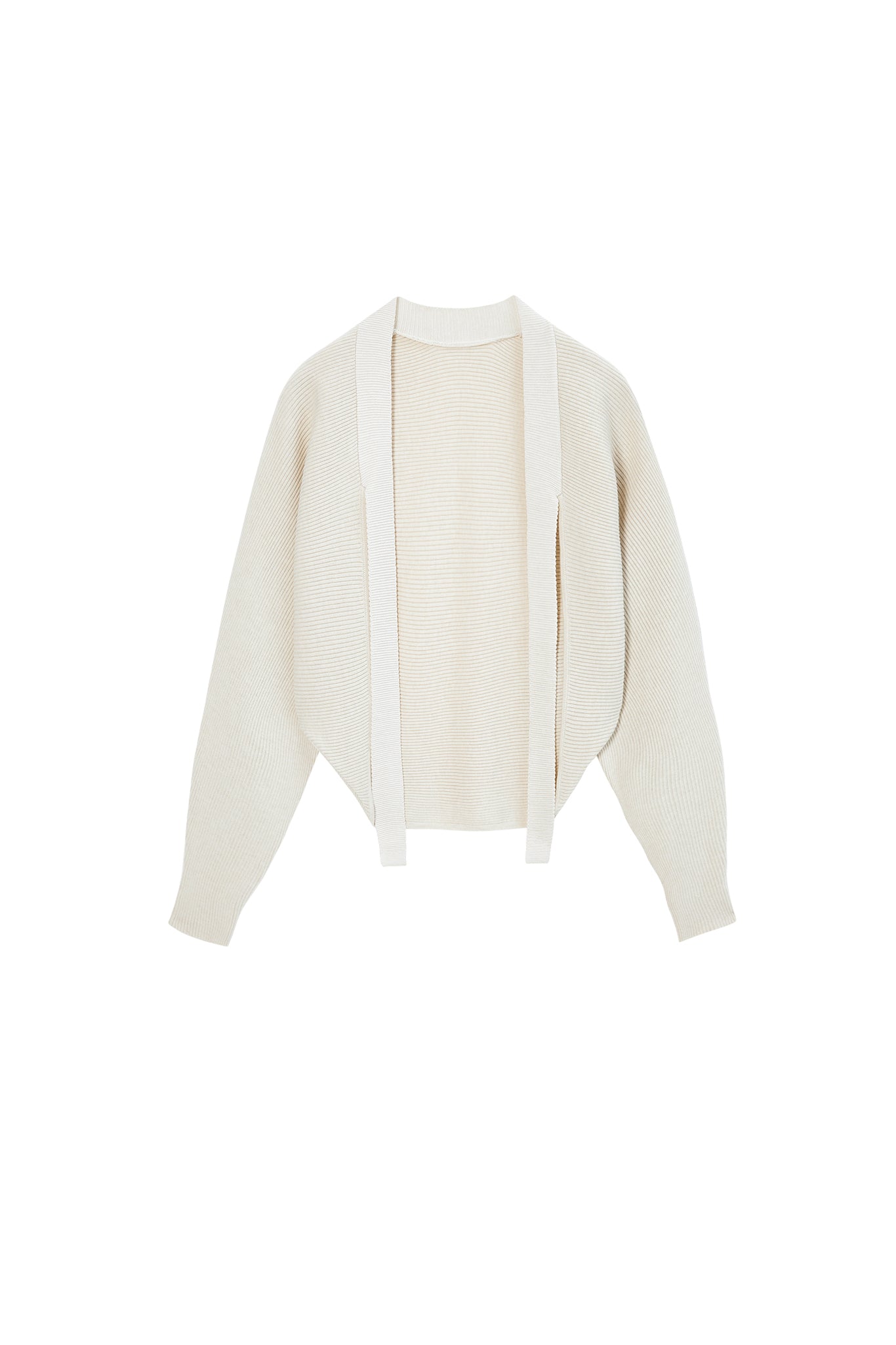 Ribbed Knit Color-block Short Bolero