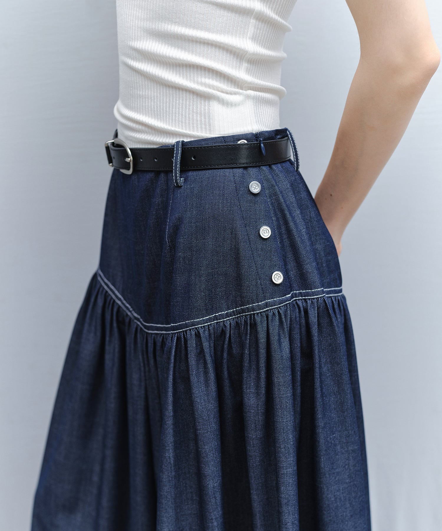 Light Denim Wide Pants