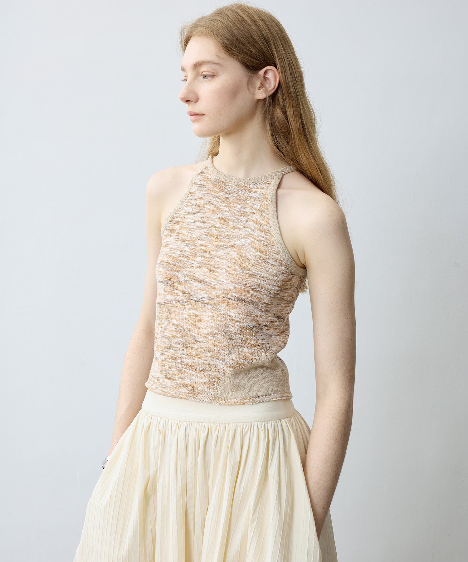 Melange Knit Halter Tank