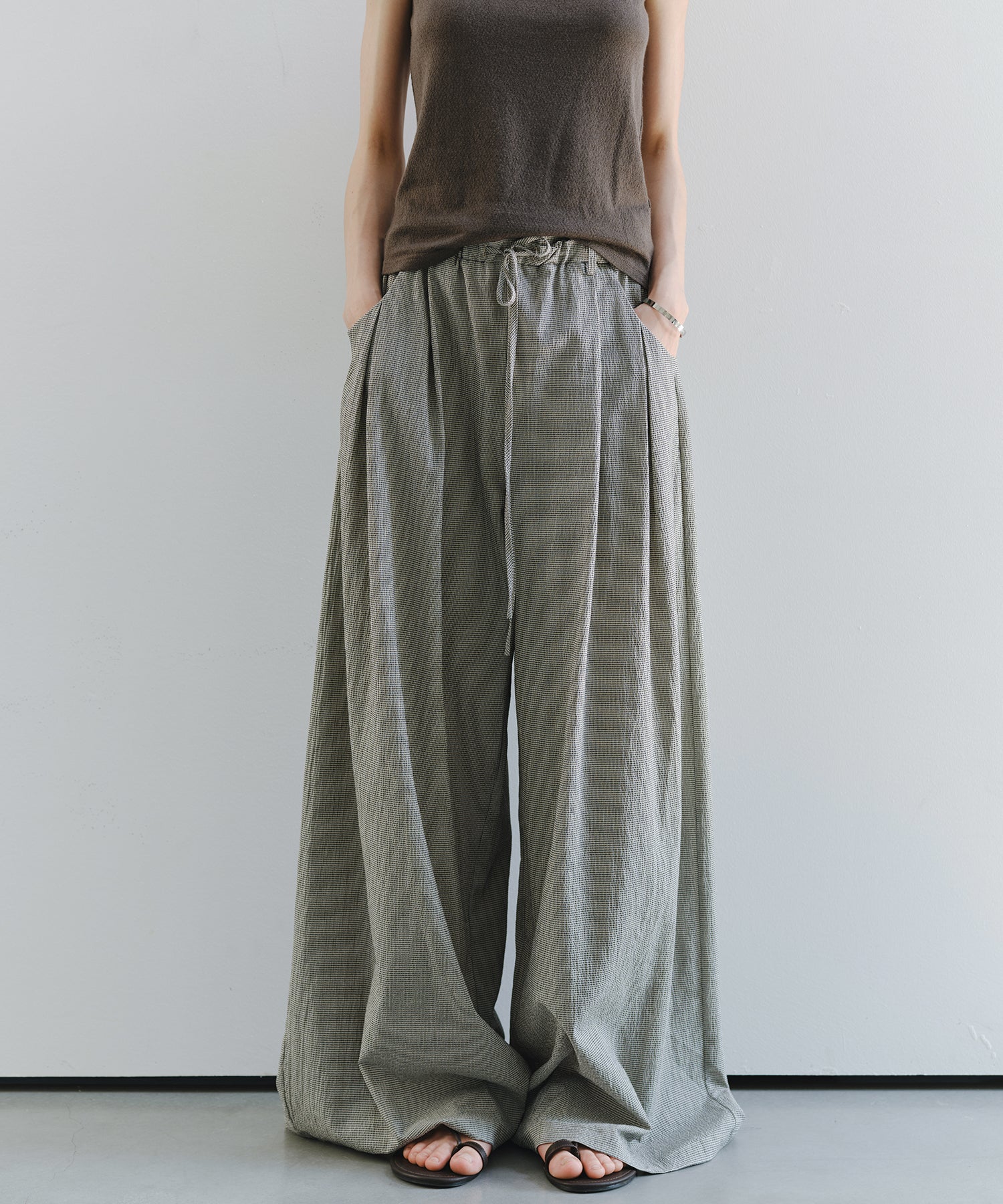 「7月上旬~中旬出荷」Textured Wide Easy Pants