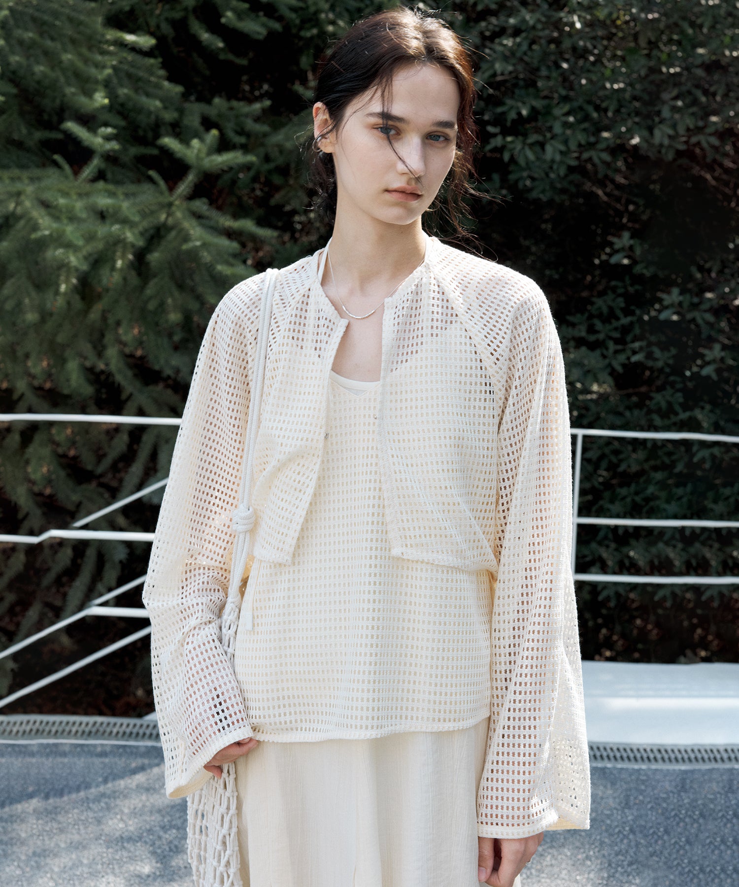 Sheer Cutwork Short Bolero Cardigan