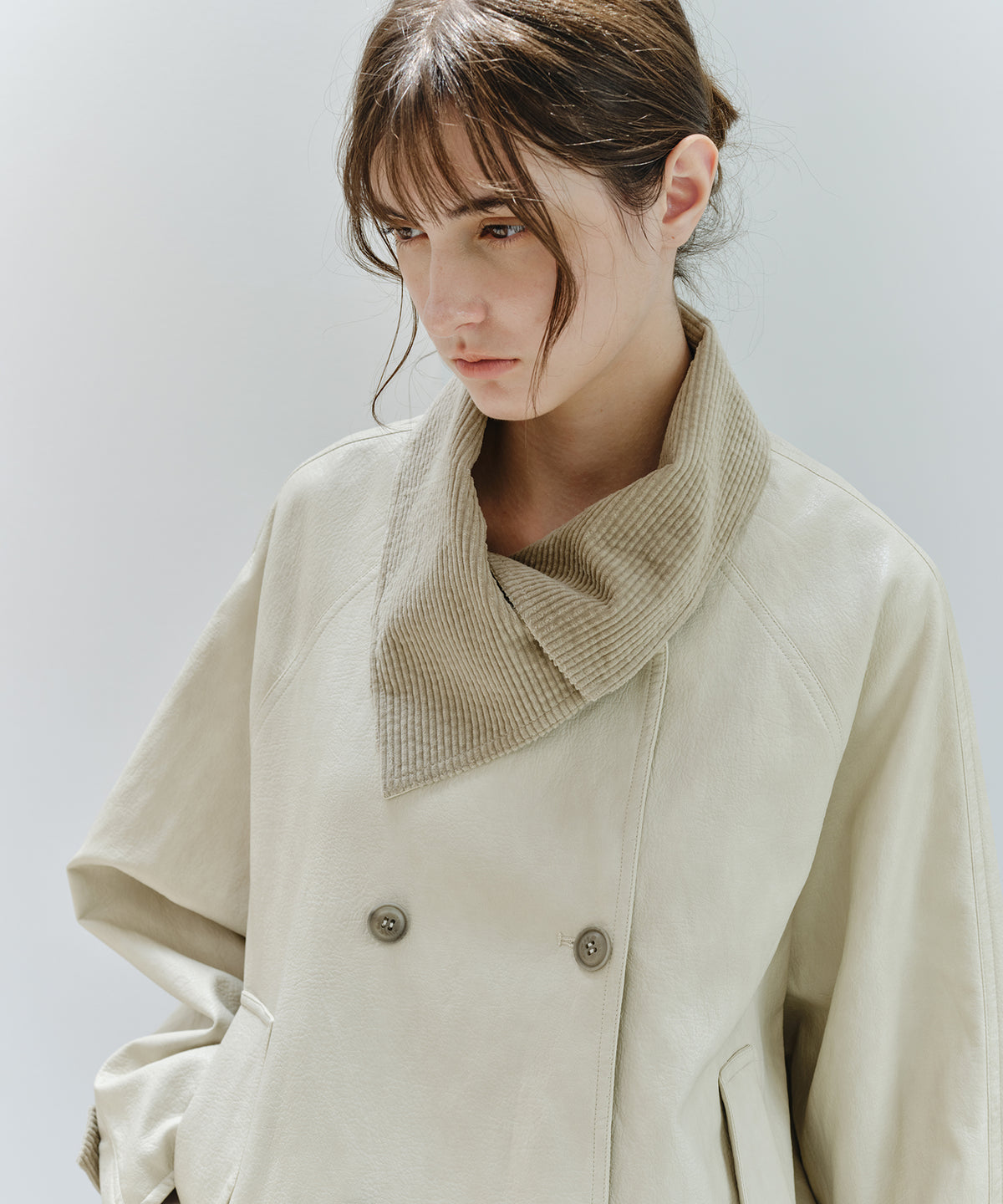 「10月下旬出荷予定」Corduroy Collar Docking Short Blouson Jacket