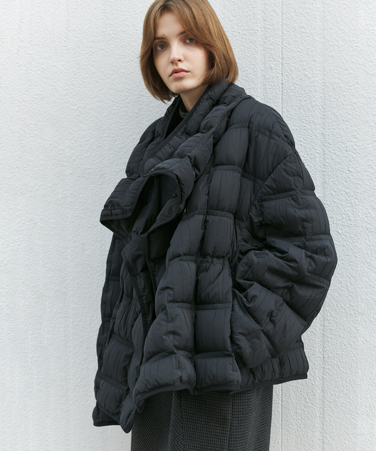 Crinkled Stand Collar Down Jacket