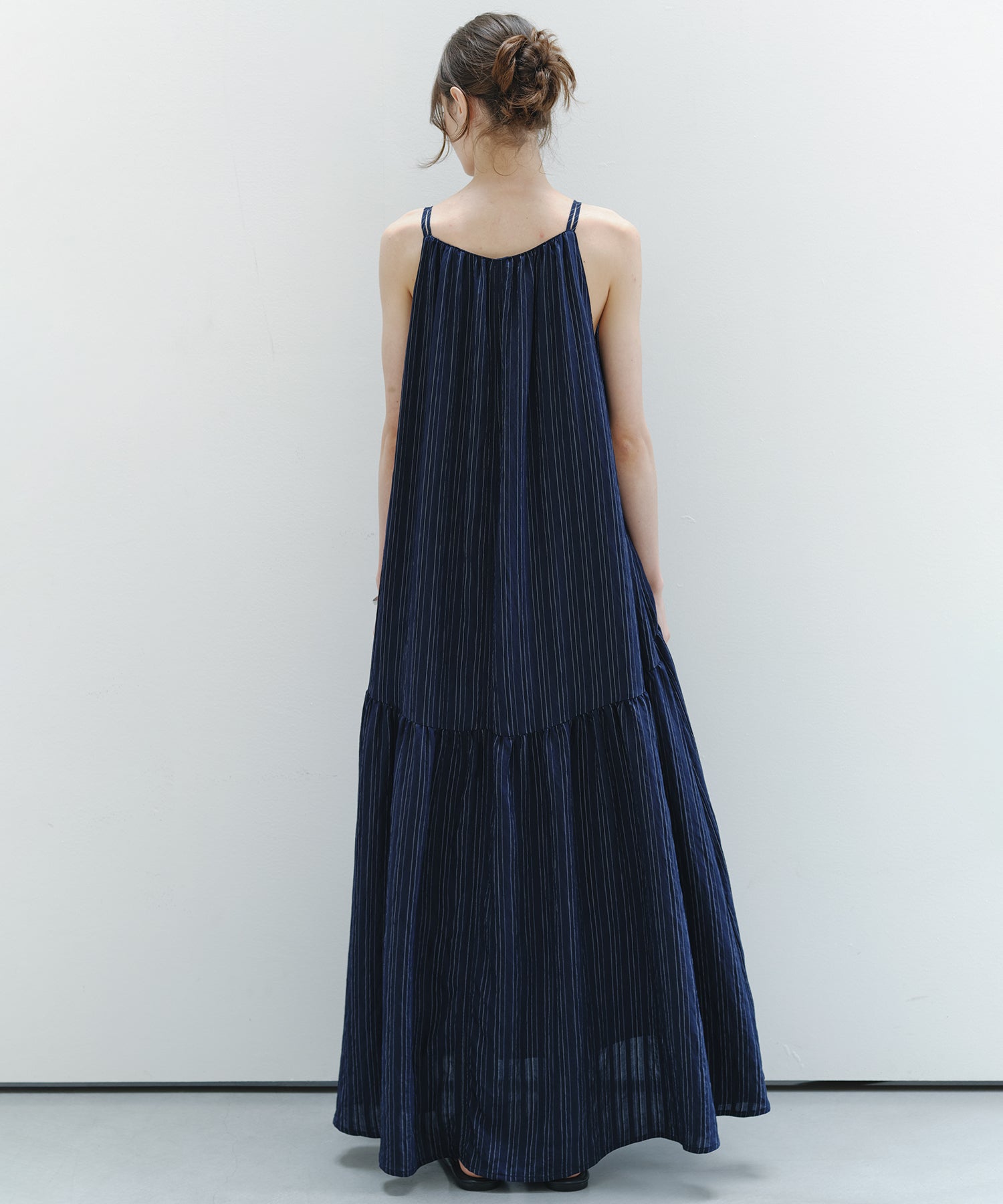 「7月上旬~中旬出荷」Textured Stripe Camisole Dress