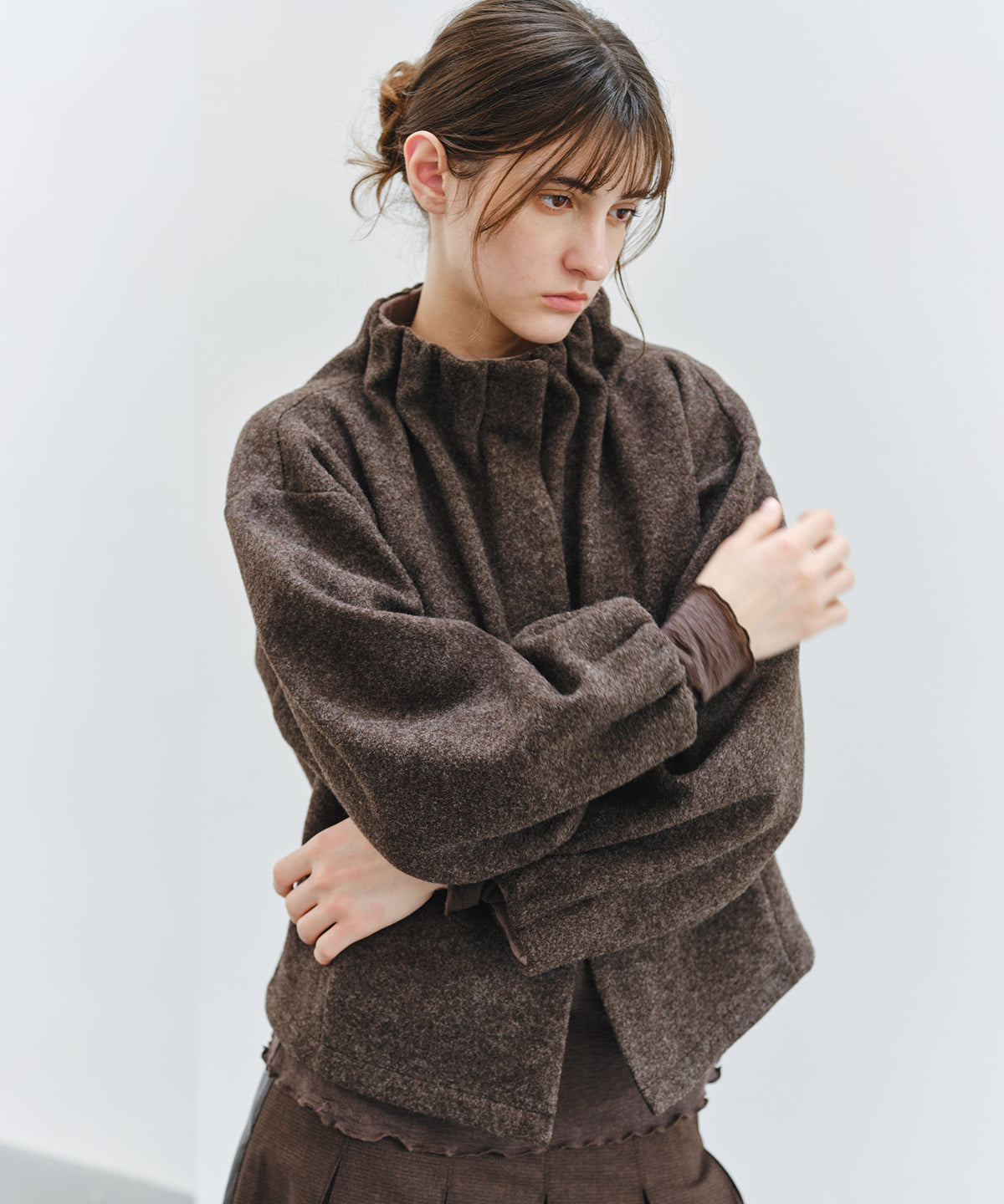 「10月下旬出荷予定」Wool-Like Balloon Flare Skirt