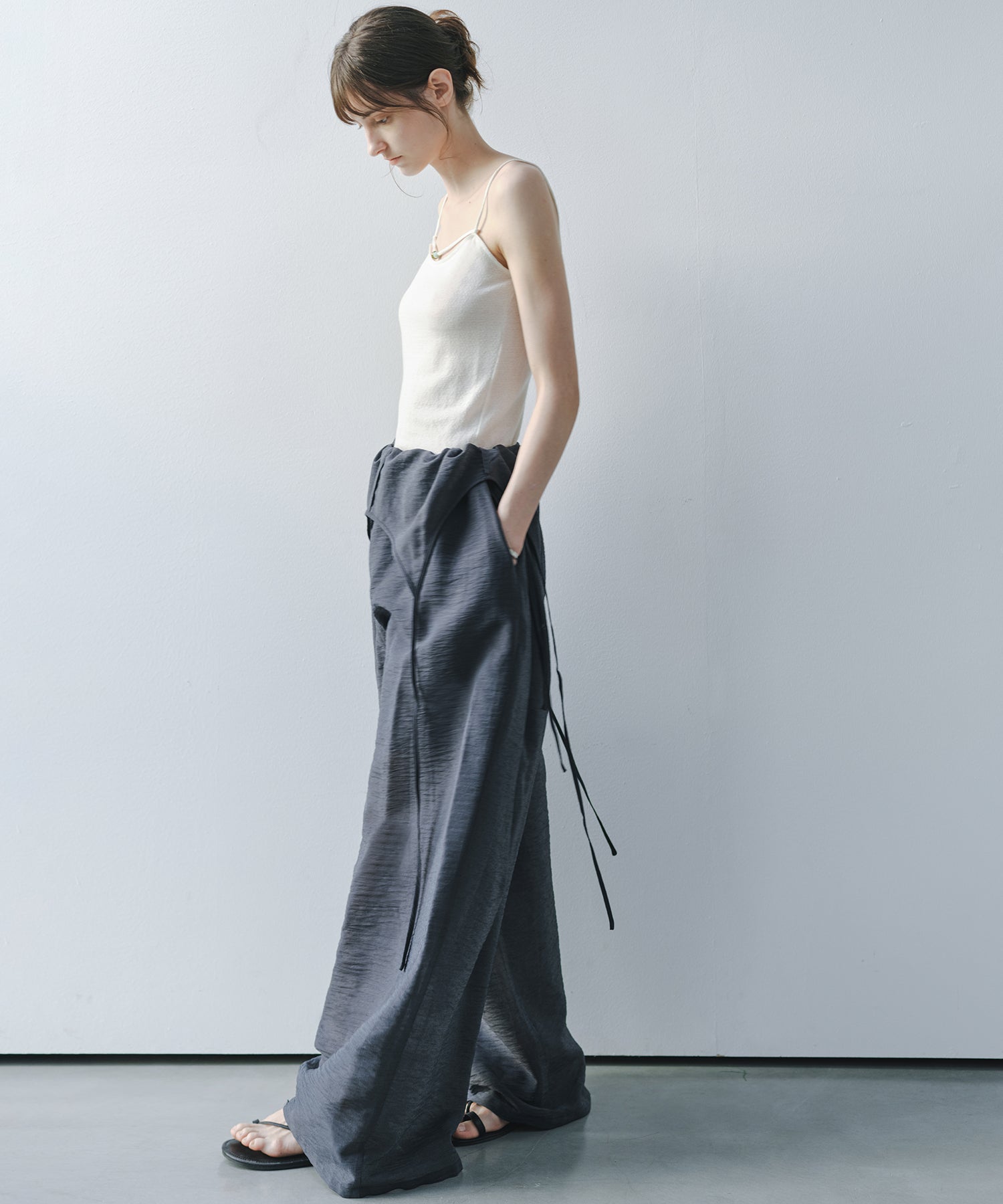 「7月中旬~下旬出荷」Multi-Way Linen Blend Wide Jumpsuit