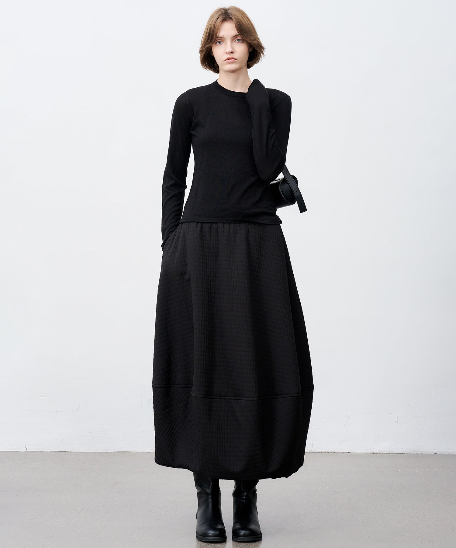 Jacquard Quilted Balloon Skirt