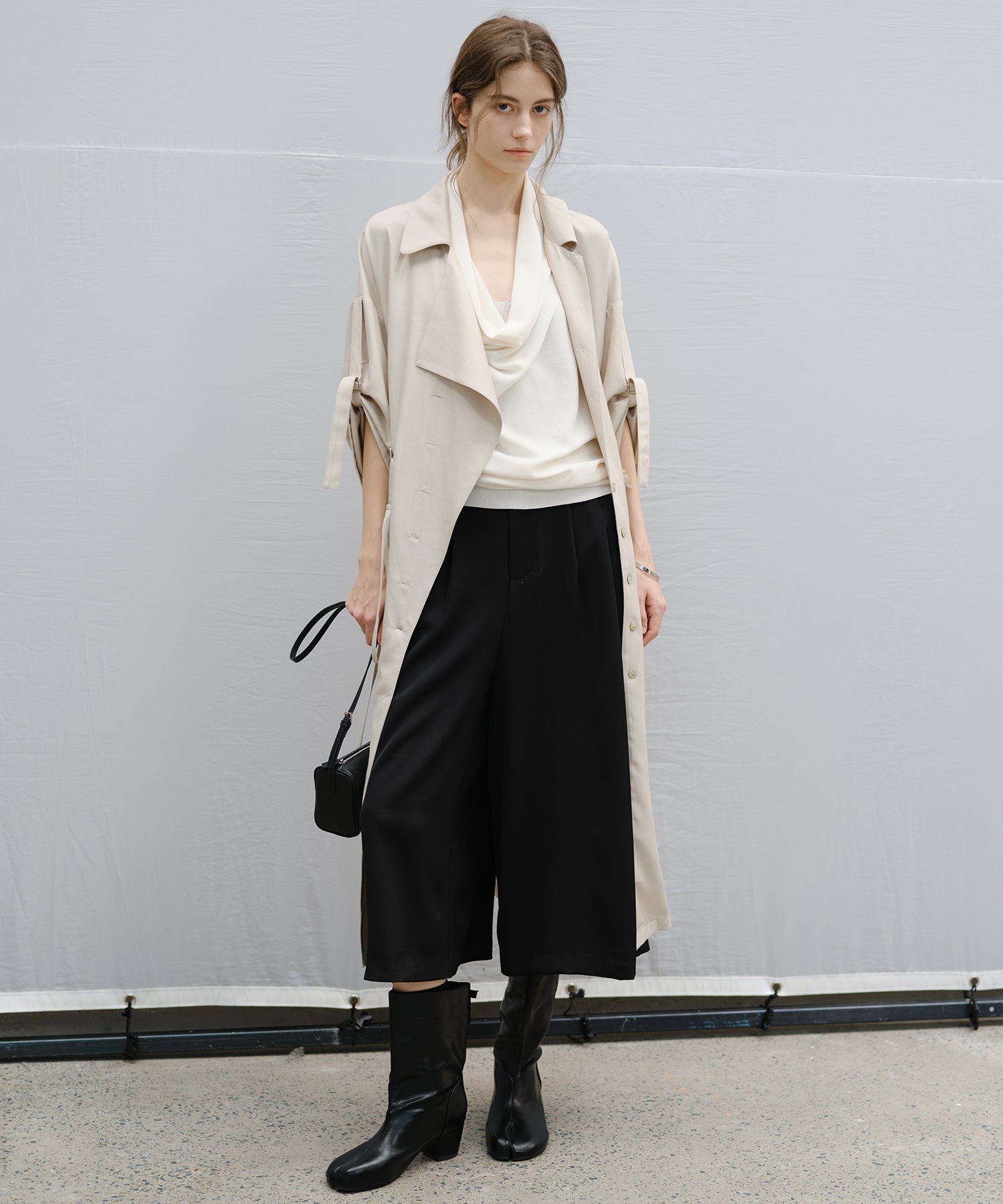 Wide-Leg Culotte Slacks