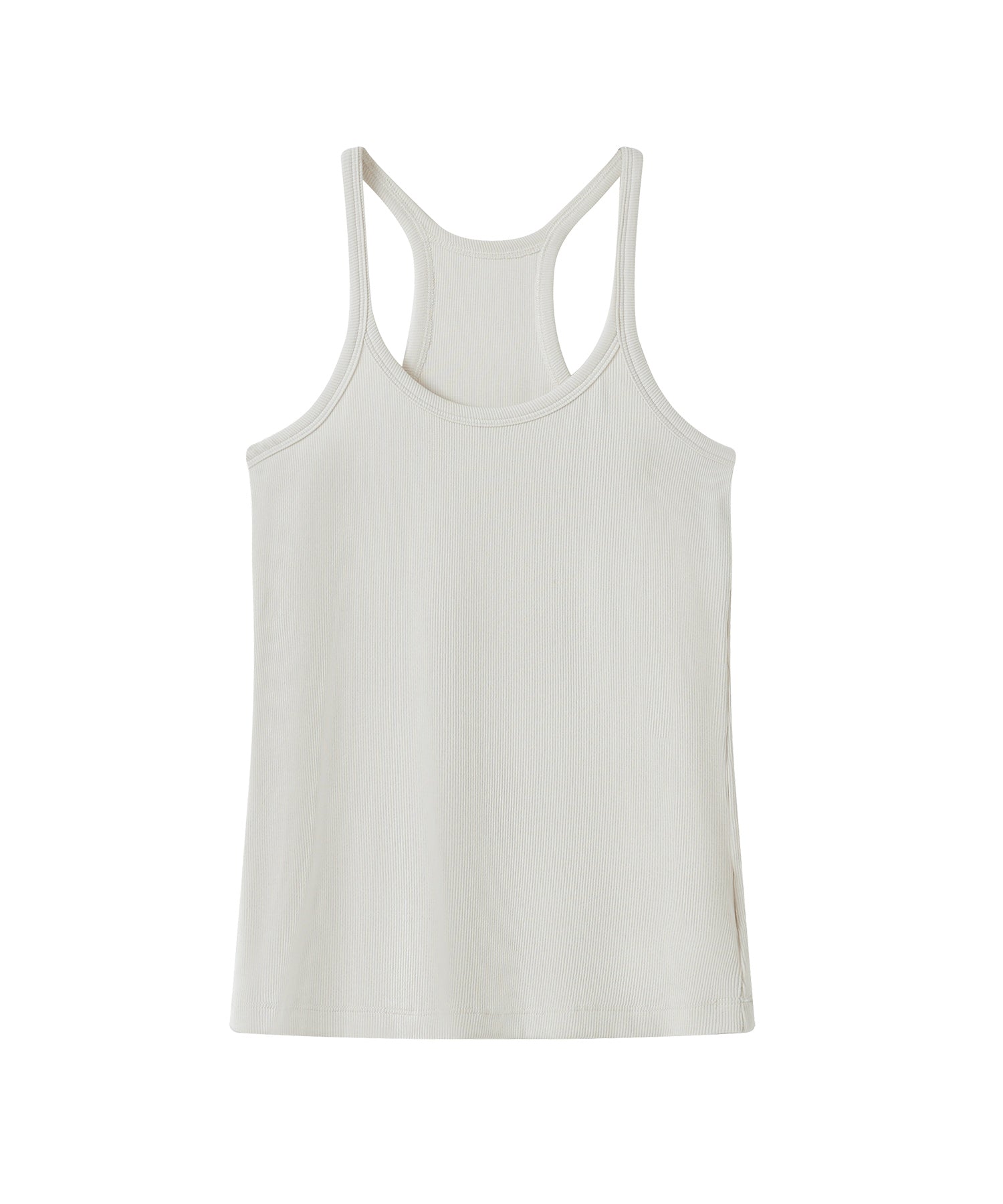 Stretch Ribbed U-Neck Tank Top