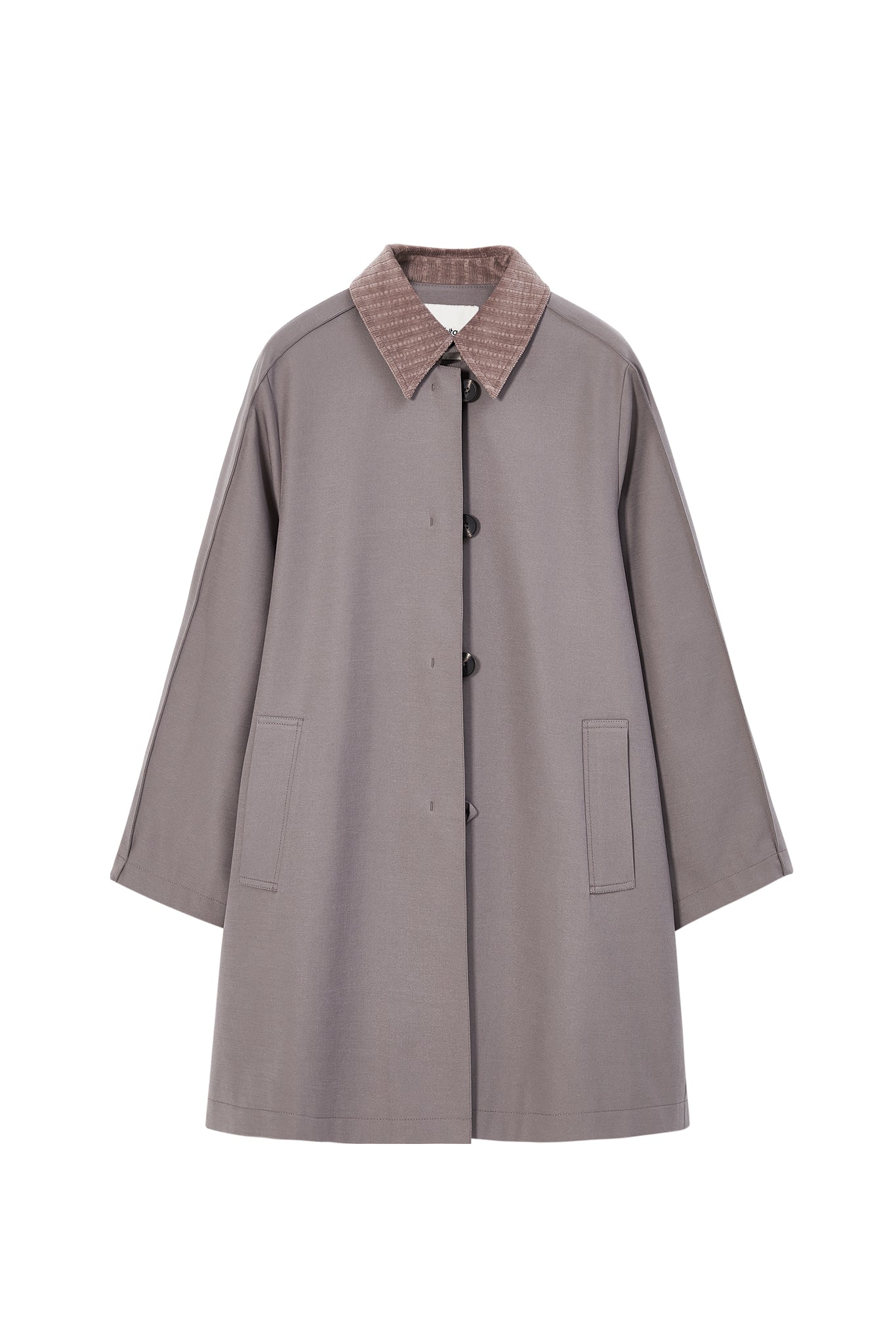 Oversized Corduroy Color-Block Long Coat