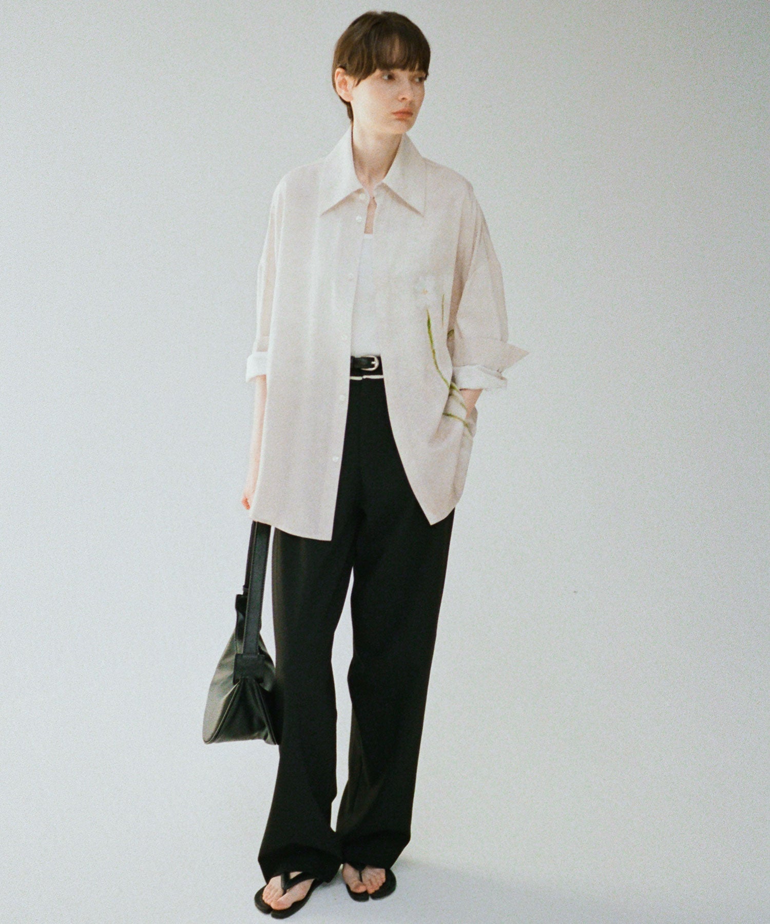 Art Print Oversized Shirt with Dropped Shoulders