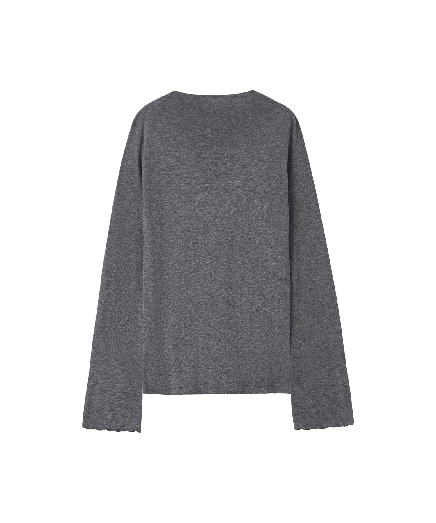 Wool Blend Basic Boat Neck Layering T-Shirt