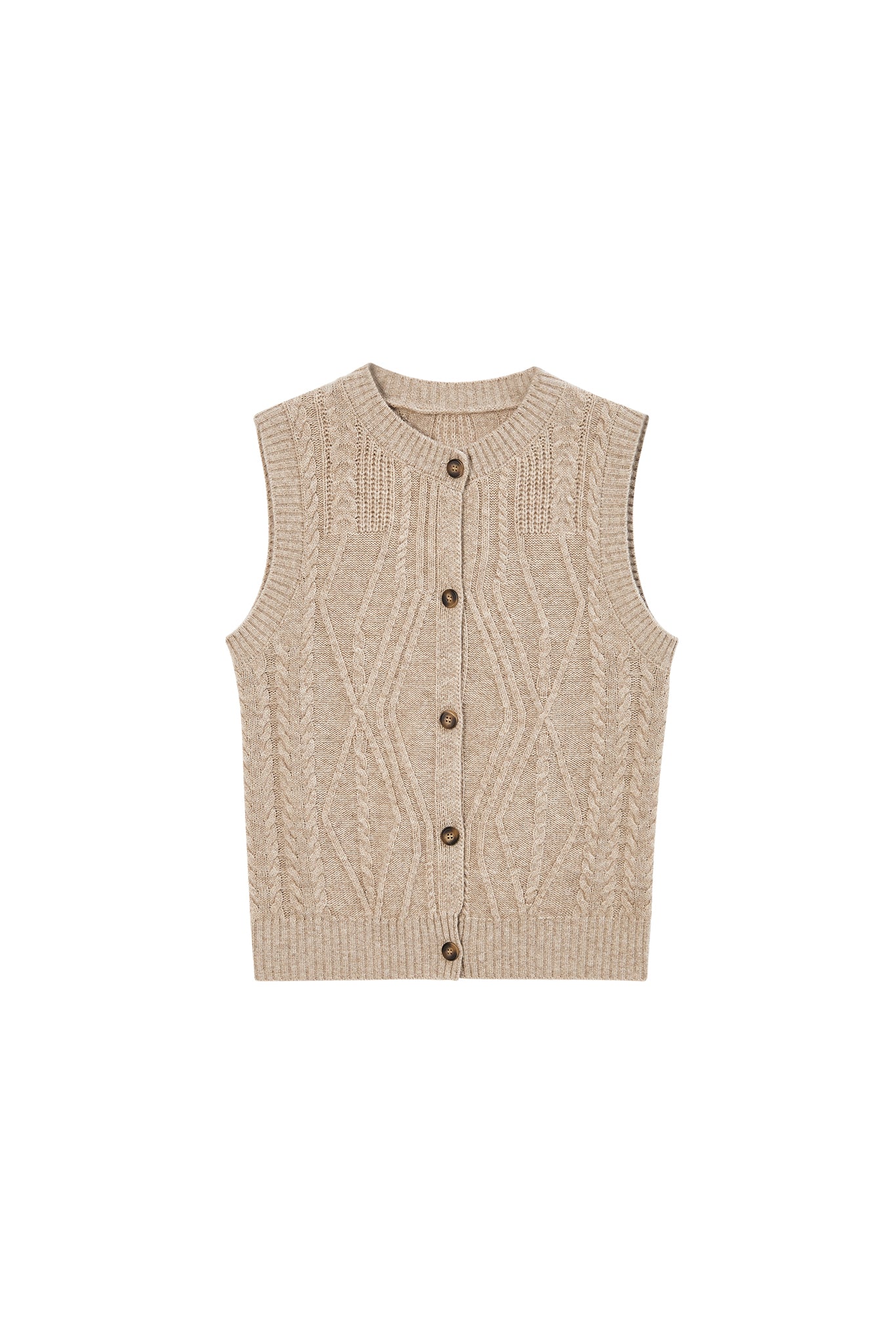 Wool Cable-Knit Vest