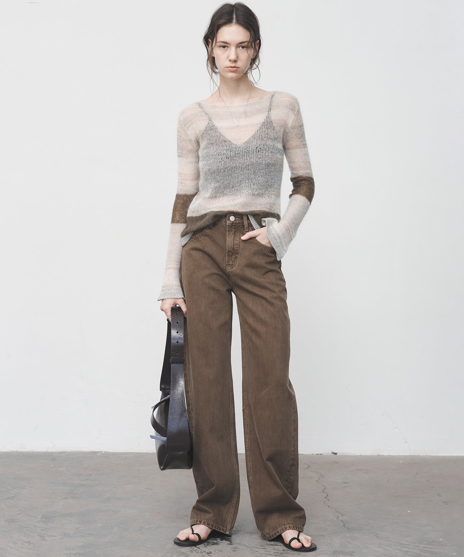 Mid-Rise Straight Wide-Leg Jeans