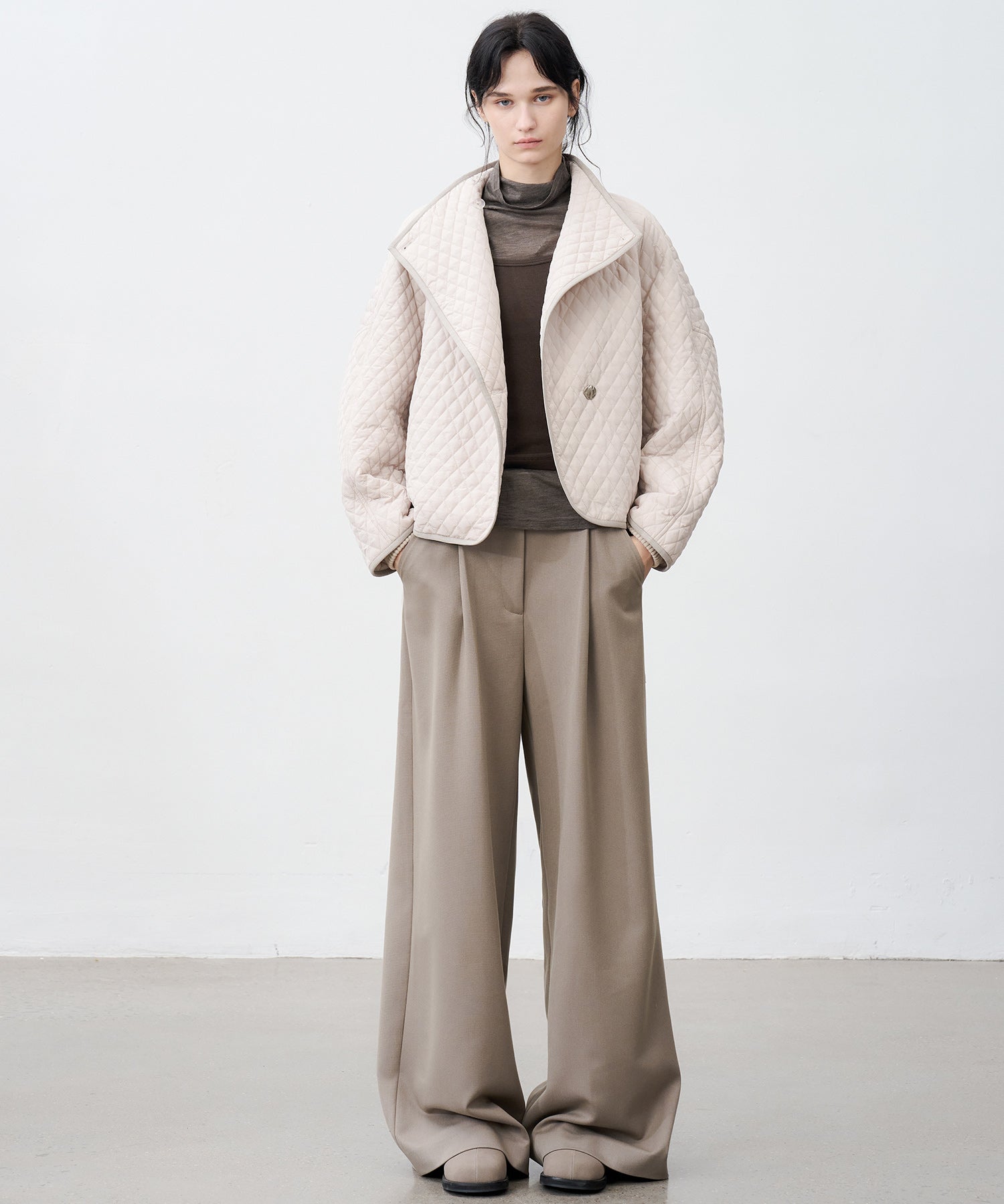 Asym Collar Quilted Padded Jacket